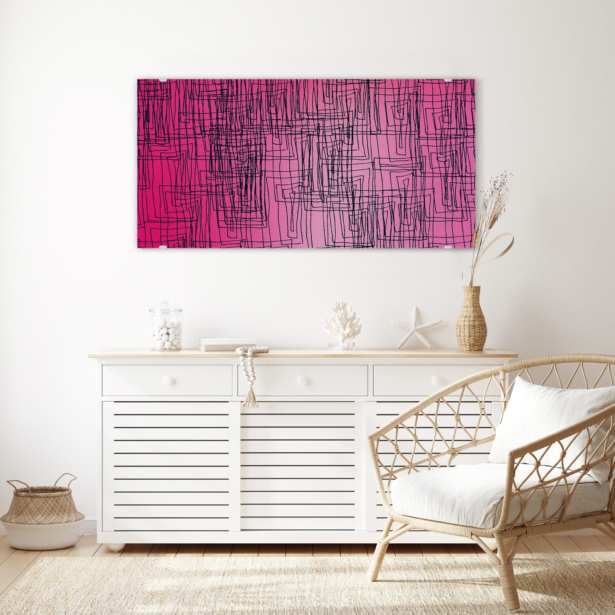 Wandbild - Abstrakte pinkige Linien