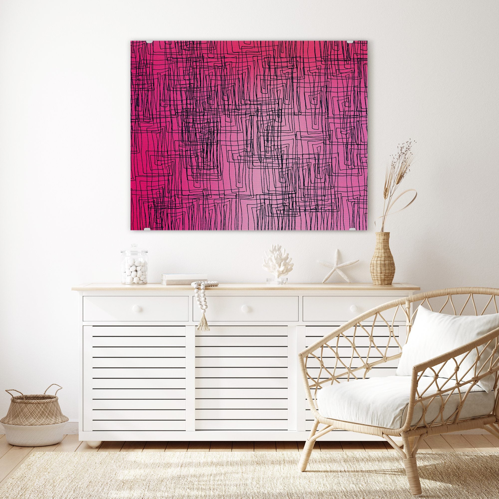 Wandbild - Abstrakte pinkige Linien