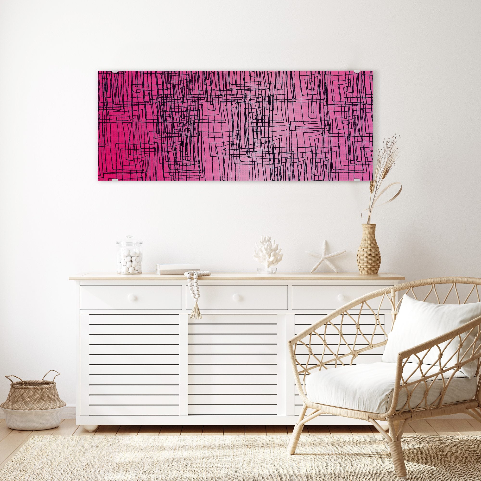 Wandbild - Abstrakte pinkige Linien