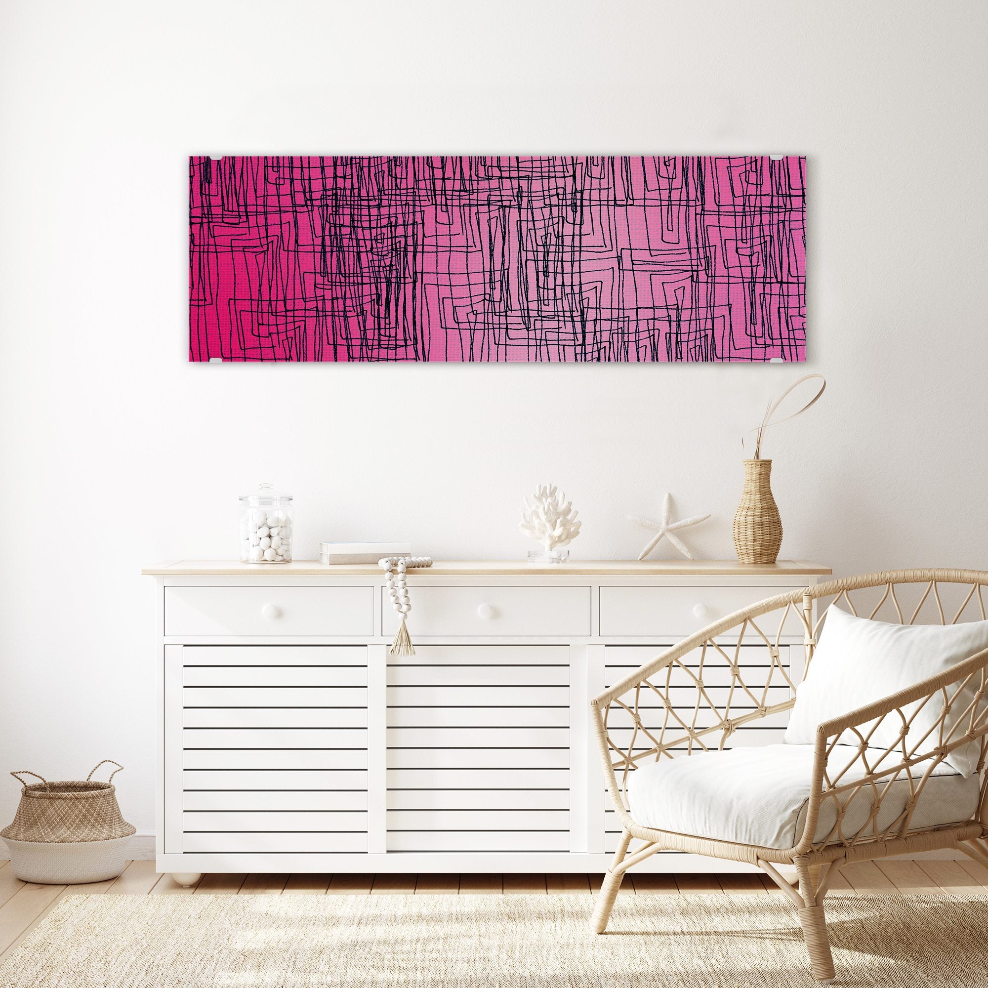 Wandbild - Abstrakte pinkige Linien