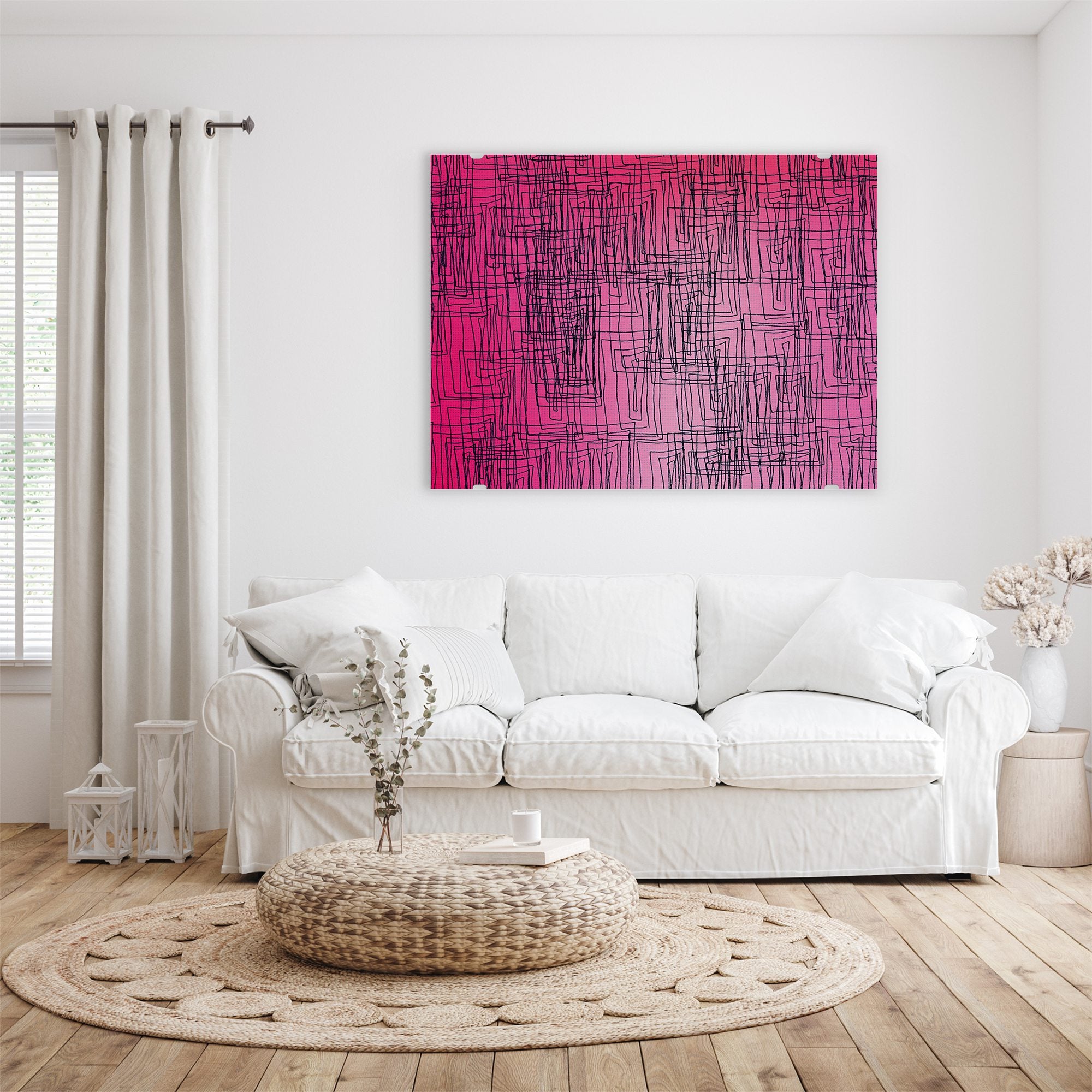 Wandbild - Abstrakte pinkige Linien