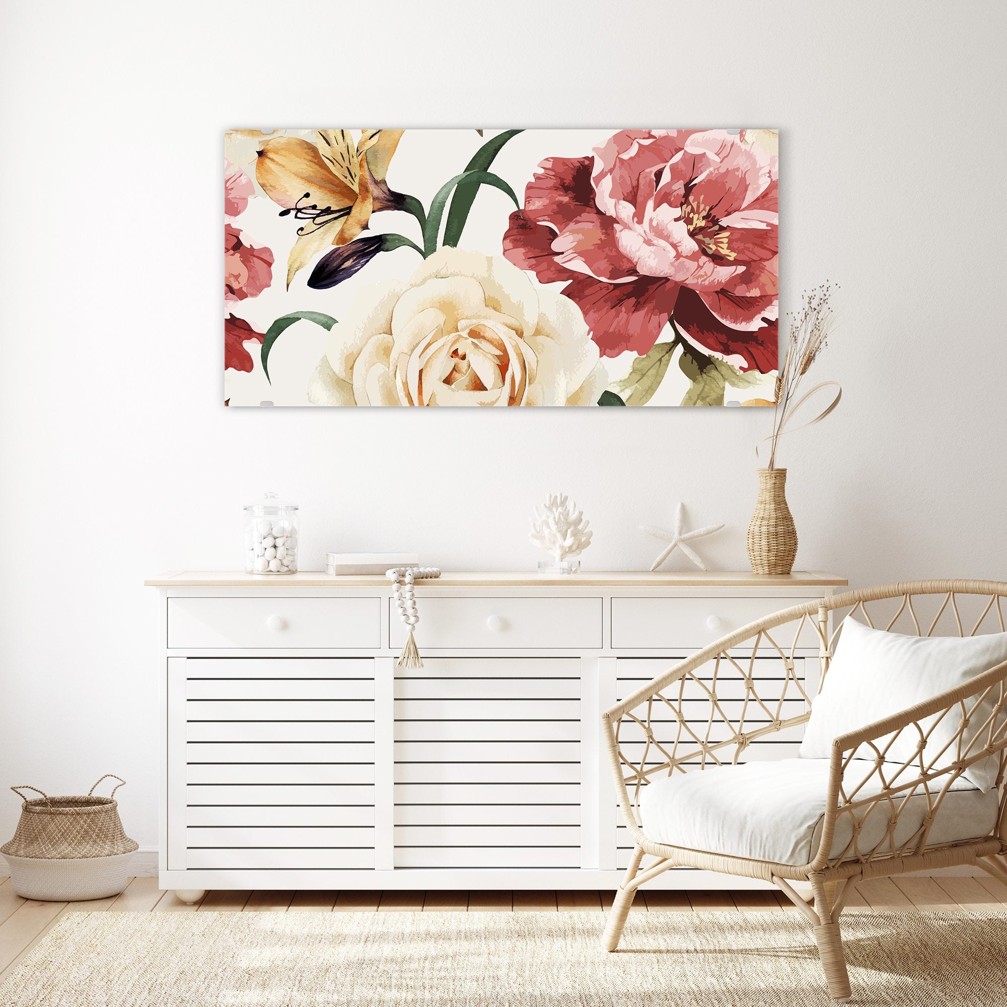 Wandbild - Vintage Rosenmuster