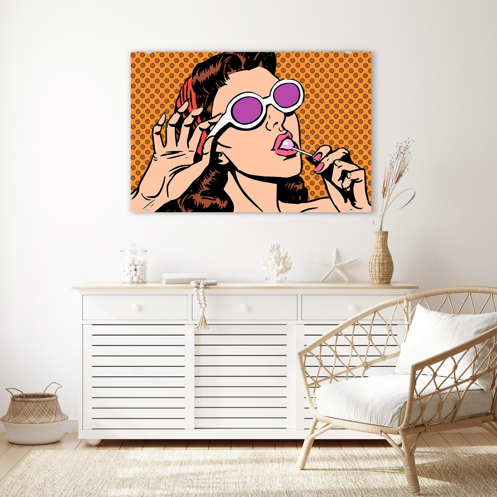 Wandbild - Frau mit Sonnenbrille