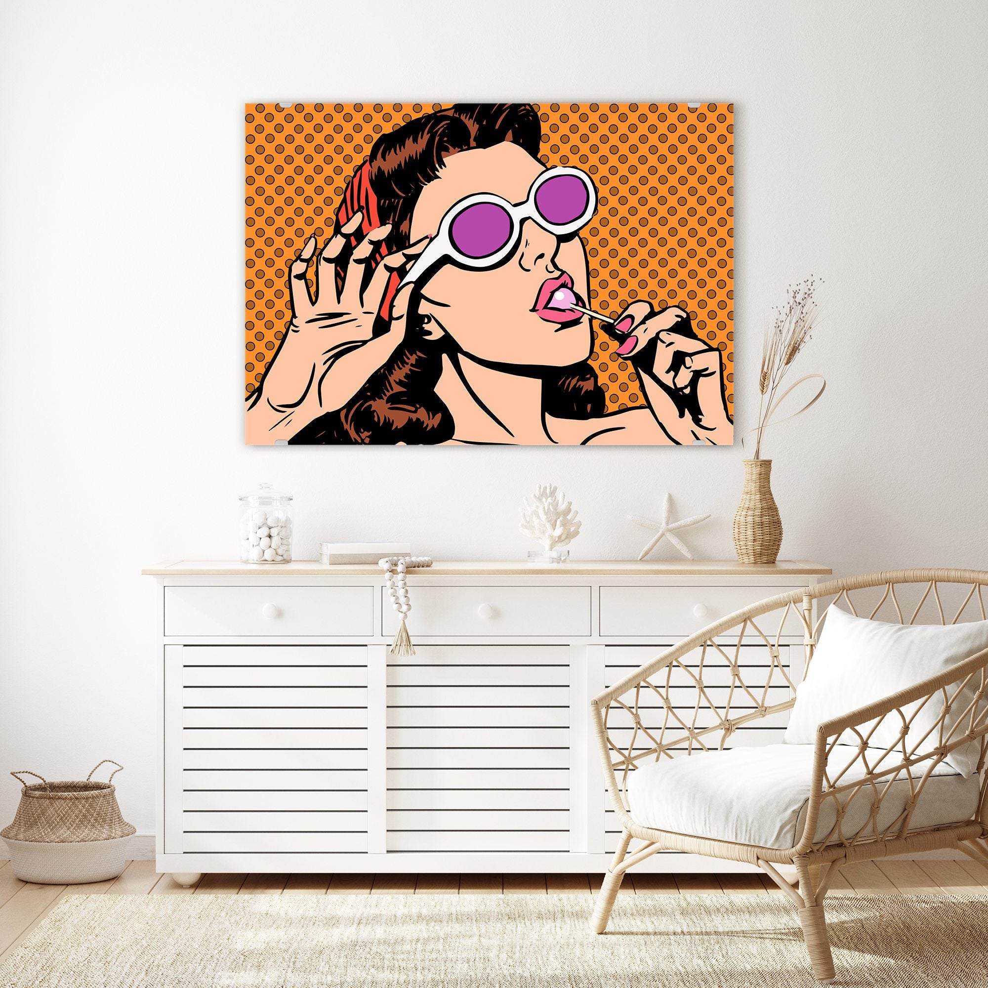 Wandbild - Frau mit Sonnenbrille