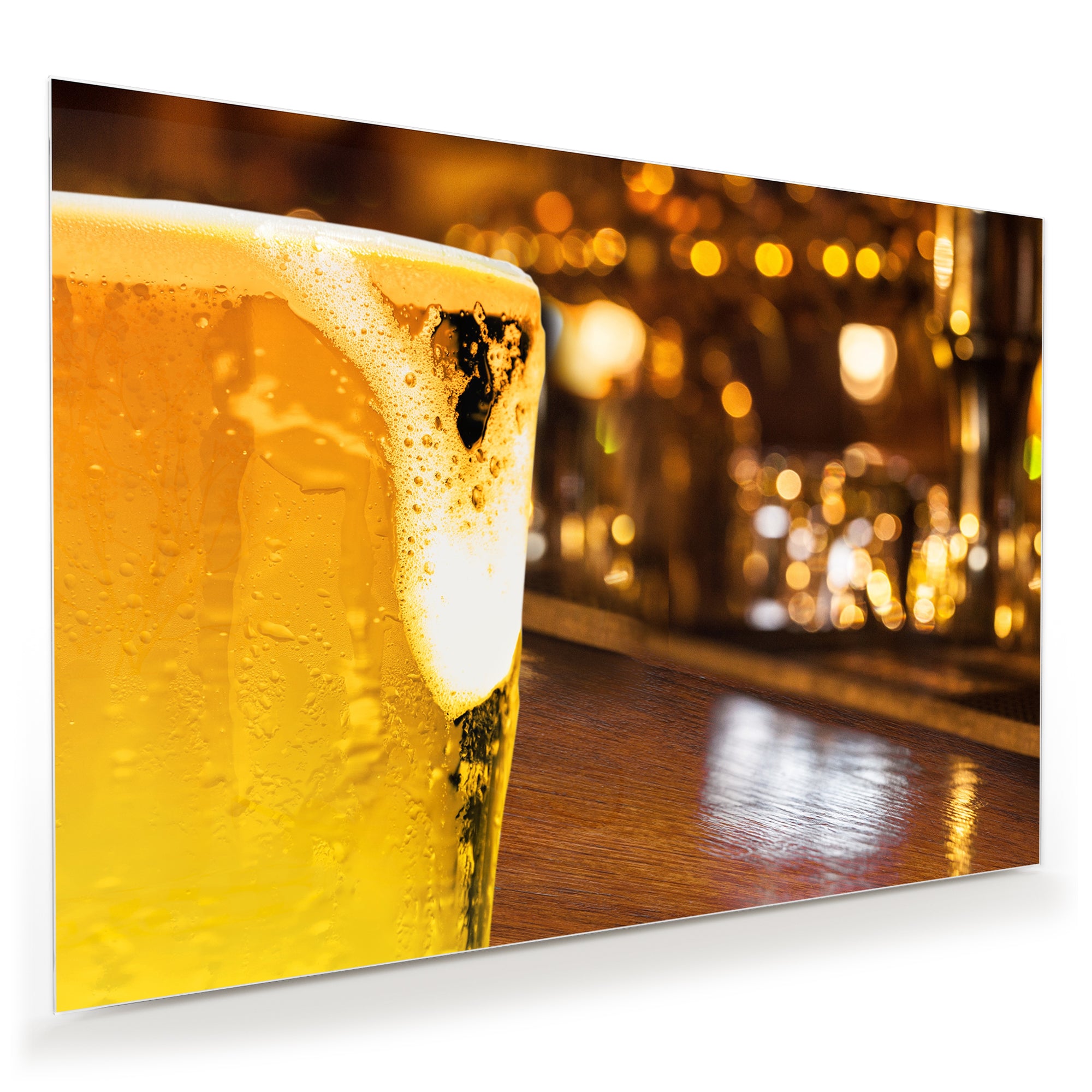 Wandbild - Bierglas auf Bartheke