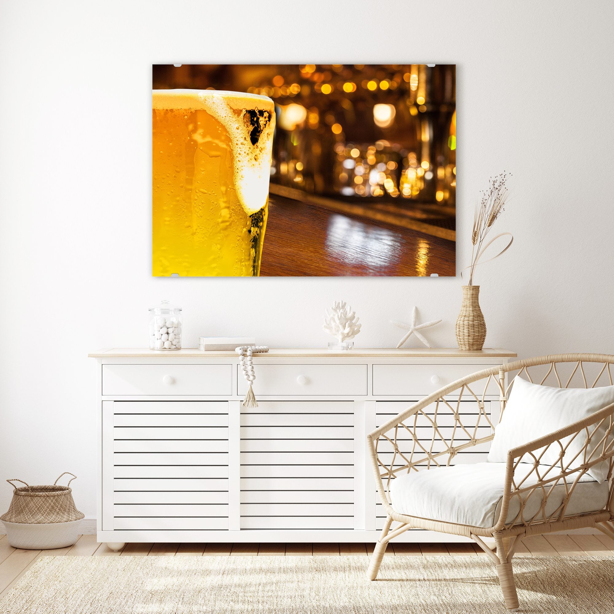 Wandbild - Bierglas auf Bartheke