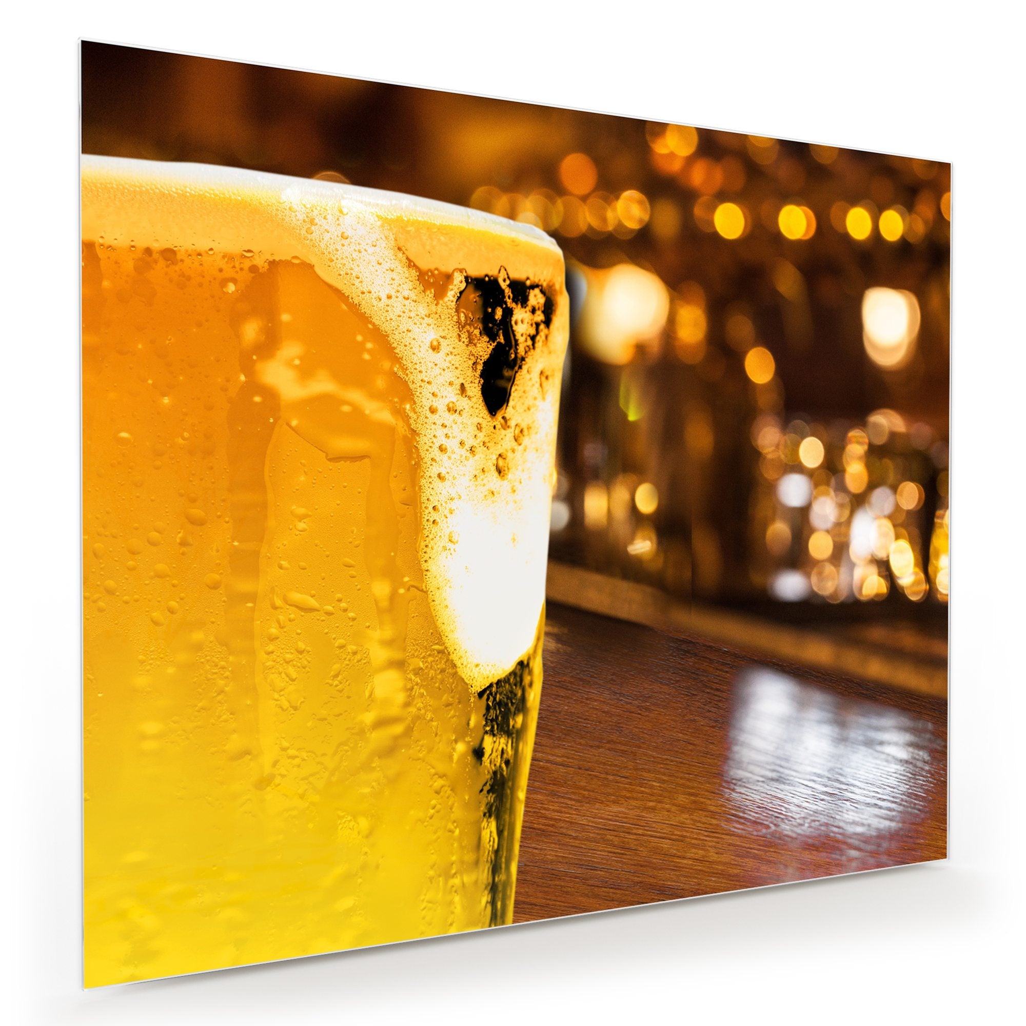 Wandbild - Bierglas auf Bartheke