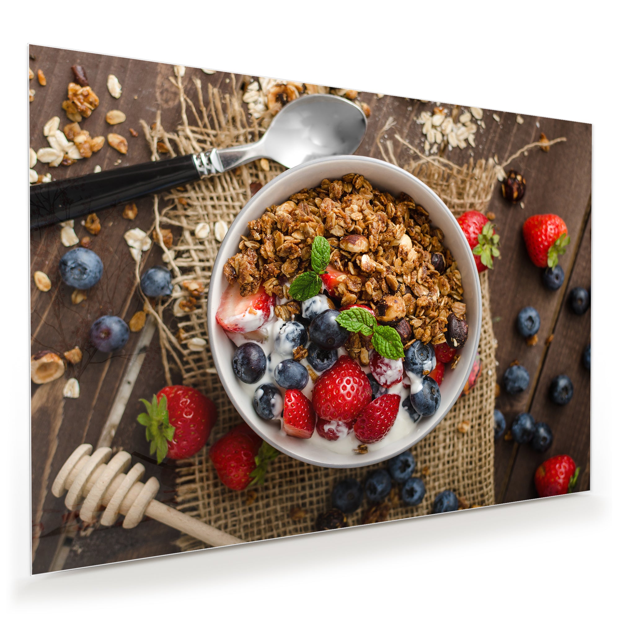 Wandbild - Müsli mit Beeren