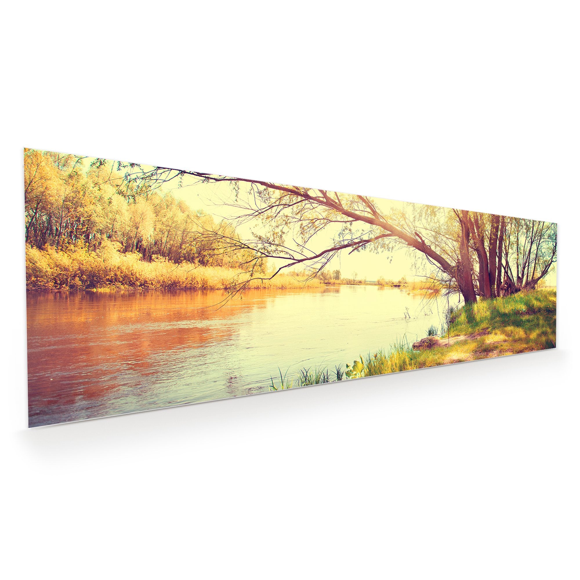 Wandbild - Herbstlandschaft am Fluss