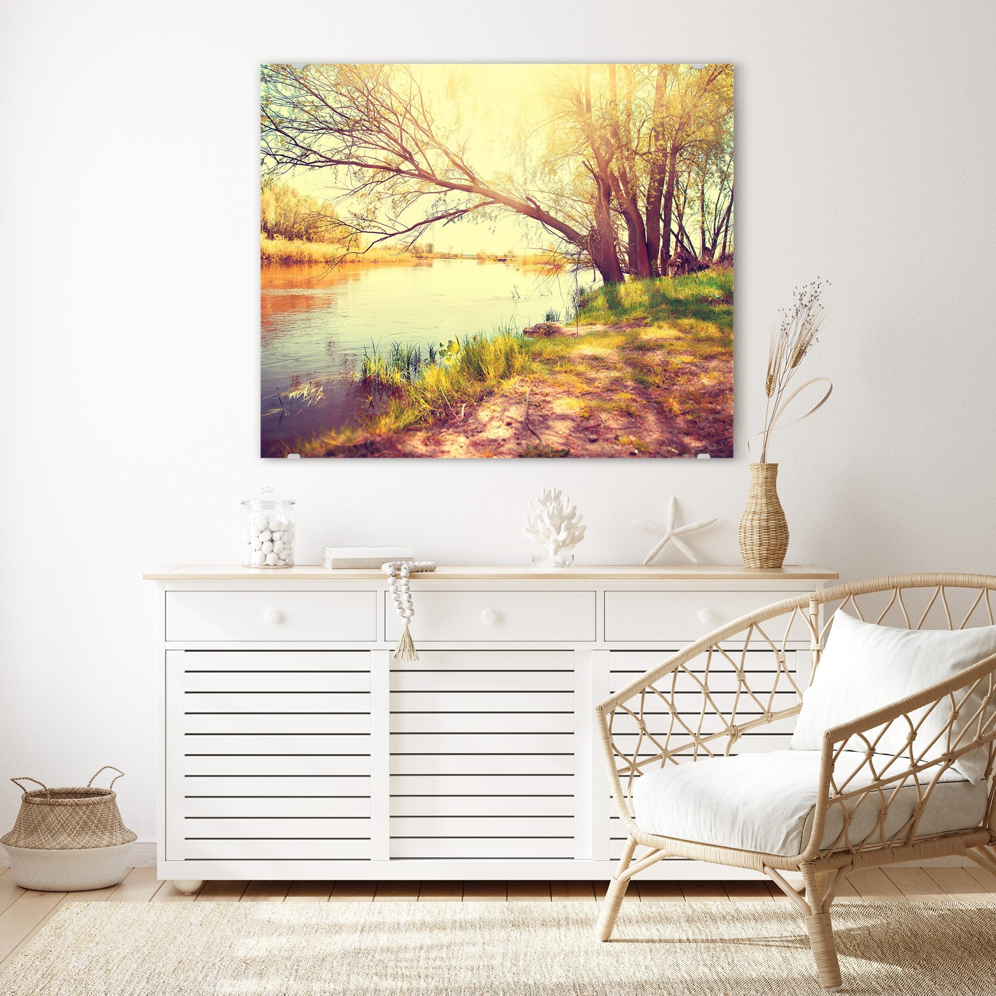 Wandbild - Herbstlandschaft am Fluss