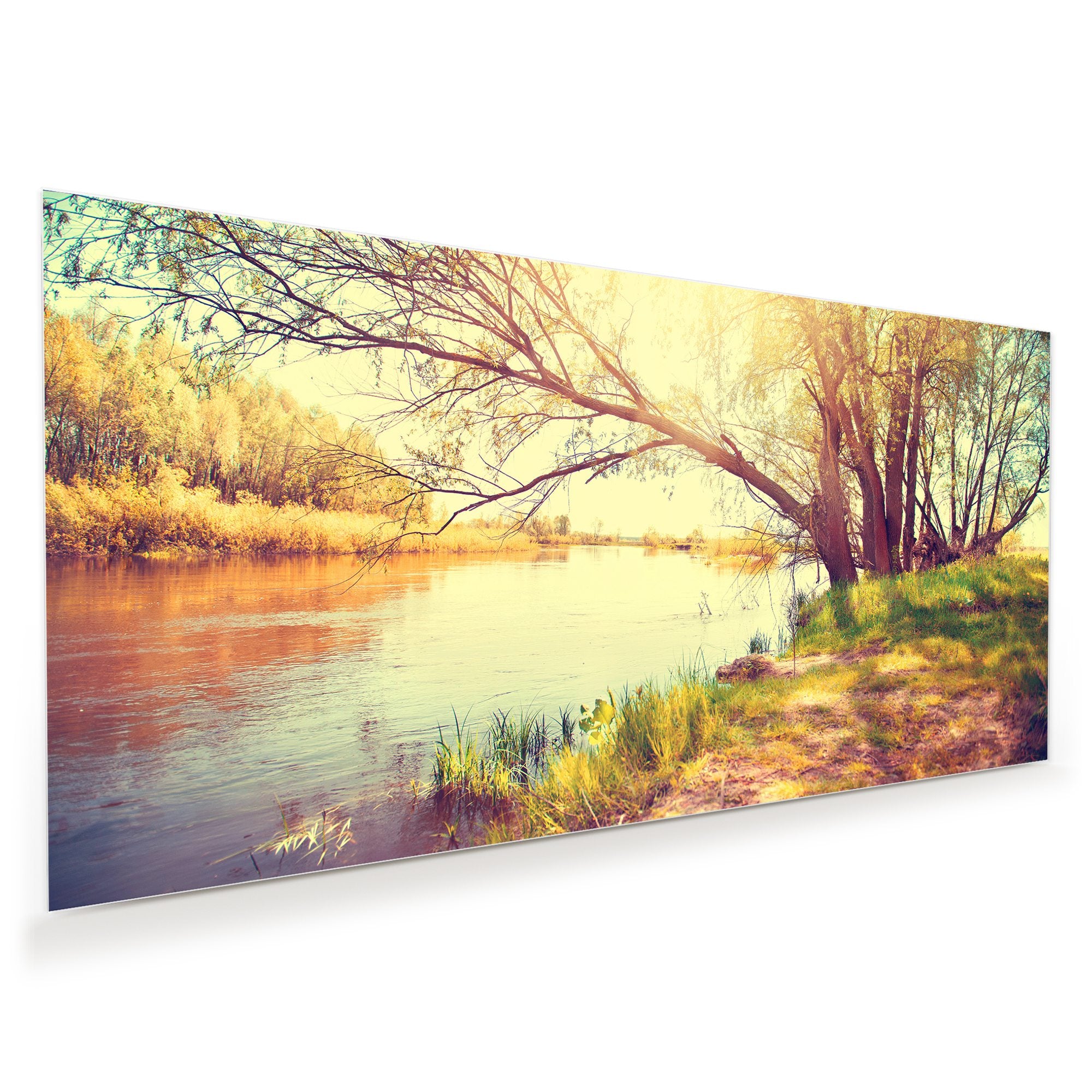 Wandbild - Herbstlandschaft am Fluss