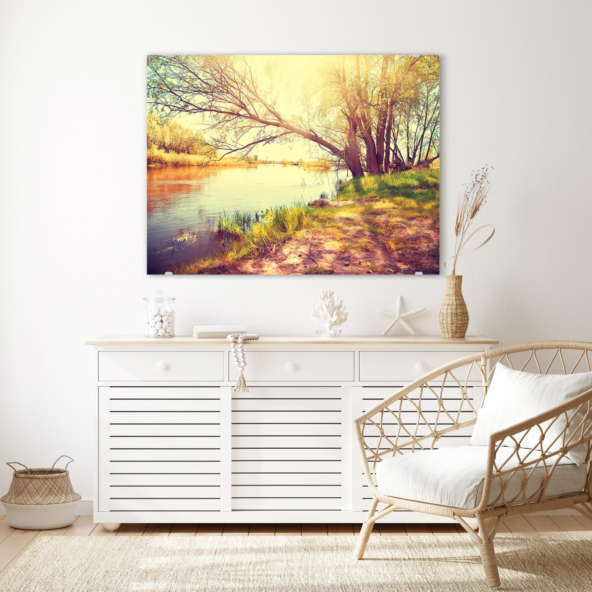 Wandbild - Herbstlandschaft am Fluss