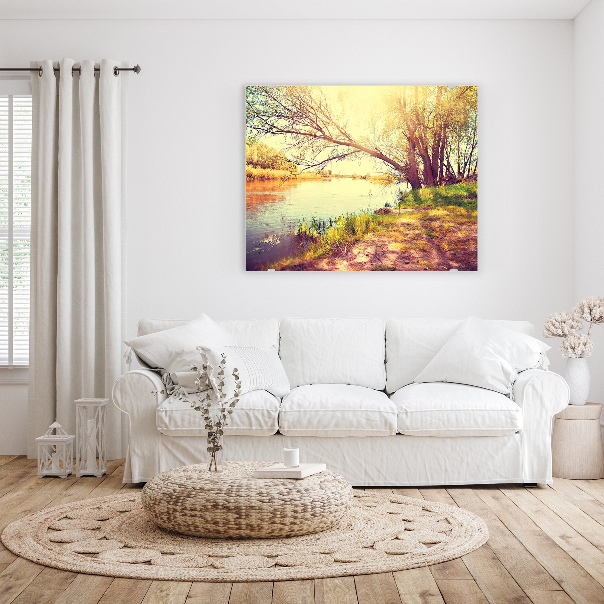 Wandbild - Herbstlandschaft am Fluss