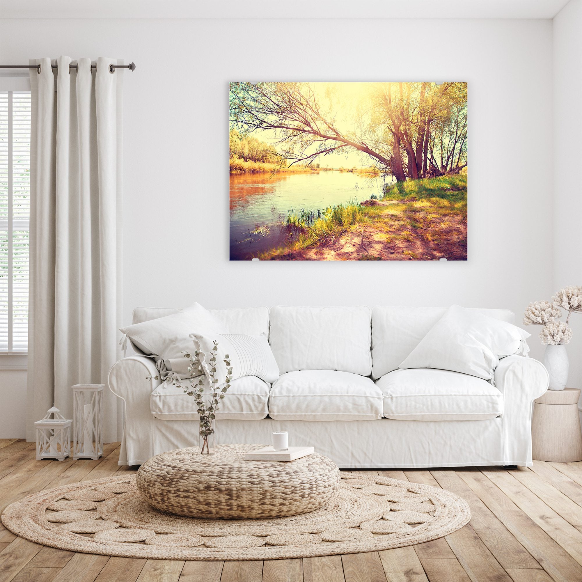 Wandbild - Herbstlandschaft am Fluss