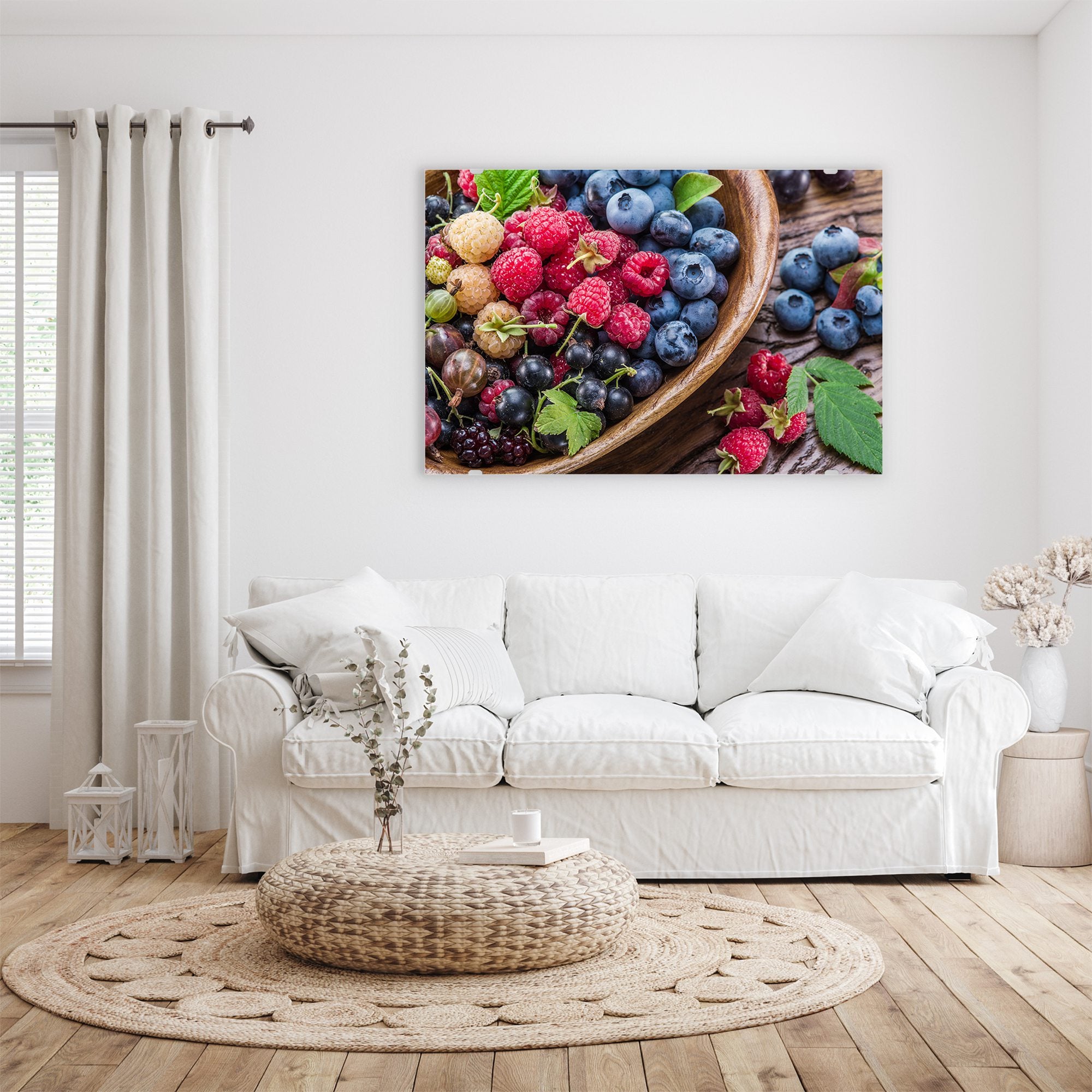 Wandbild - Beeren in Holzschüssel