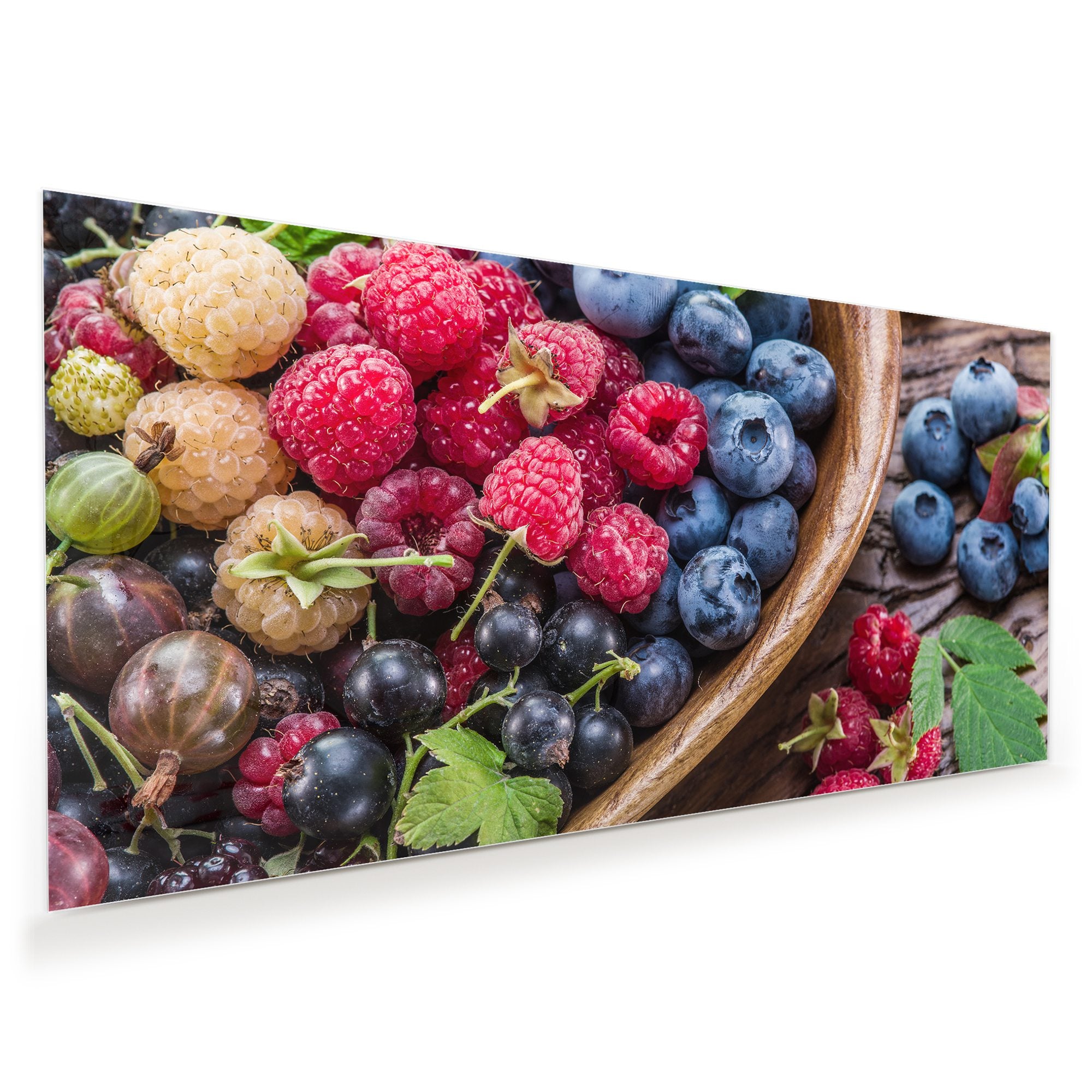 Wandbild - Beeren in Holzschüssel