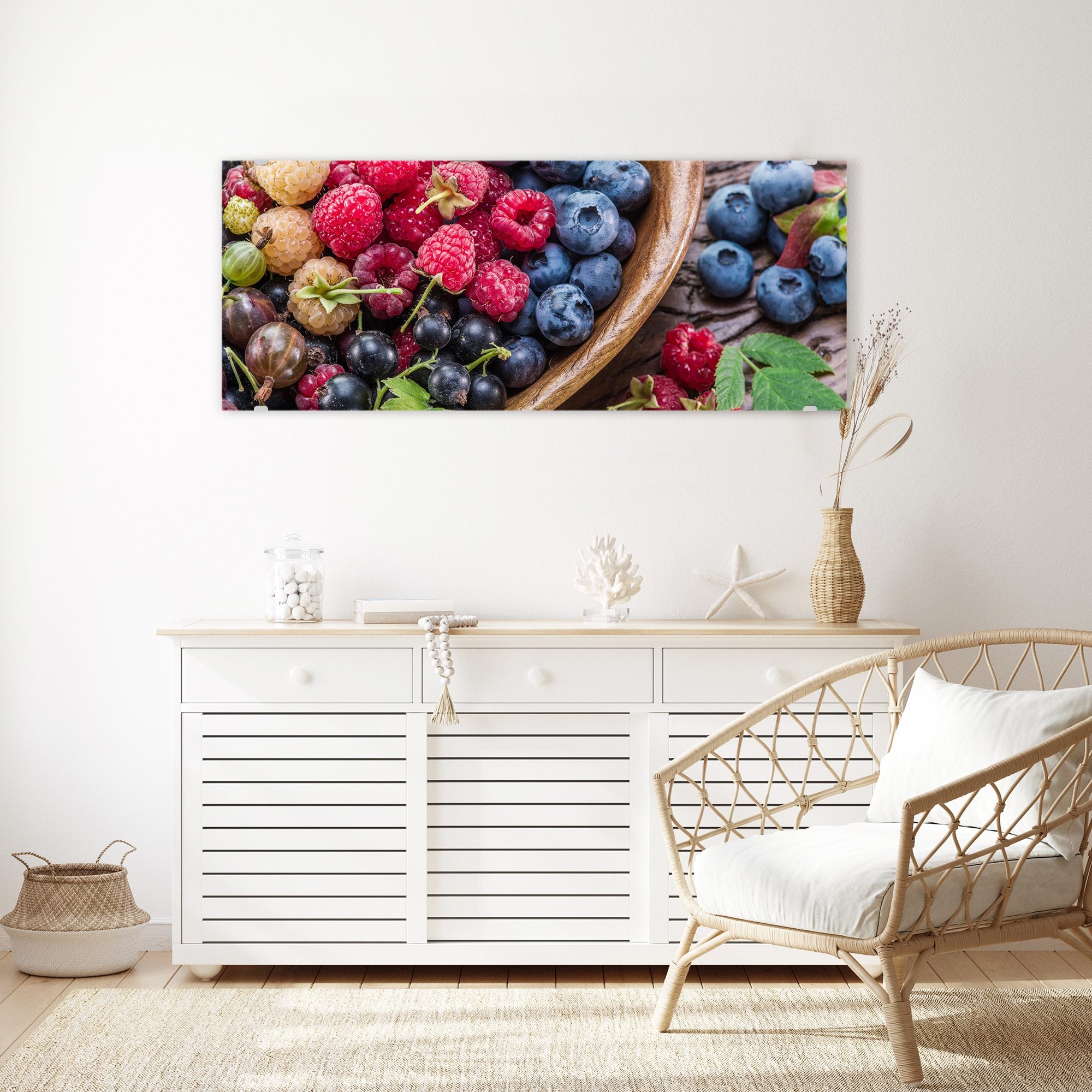 Wandbild - Beeren in Holzschüssel