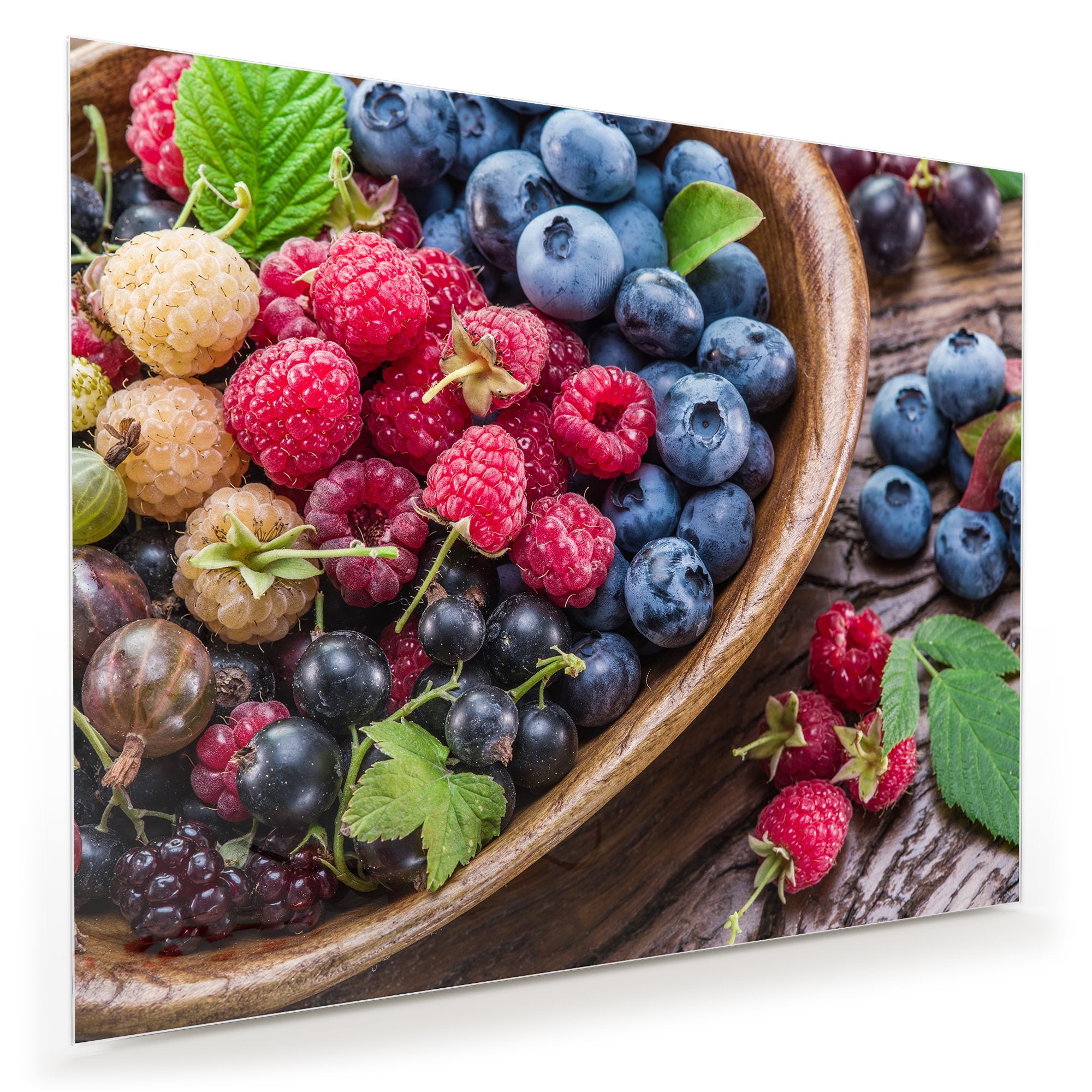 Wandbild - Beeren in Holzschüssel