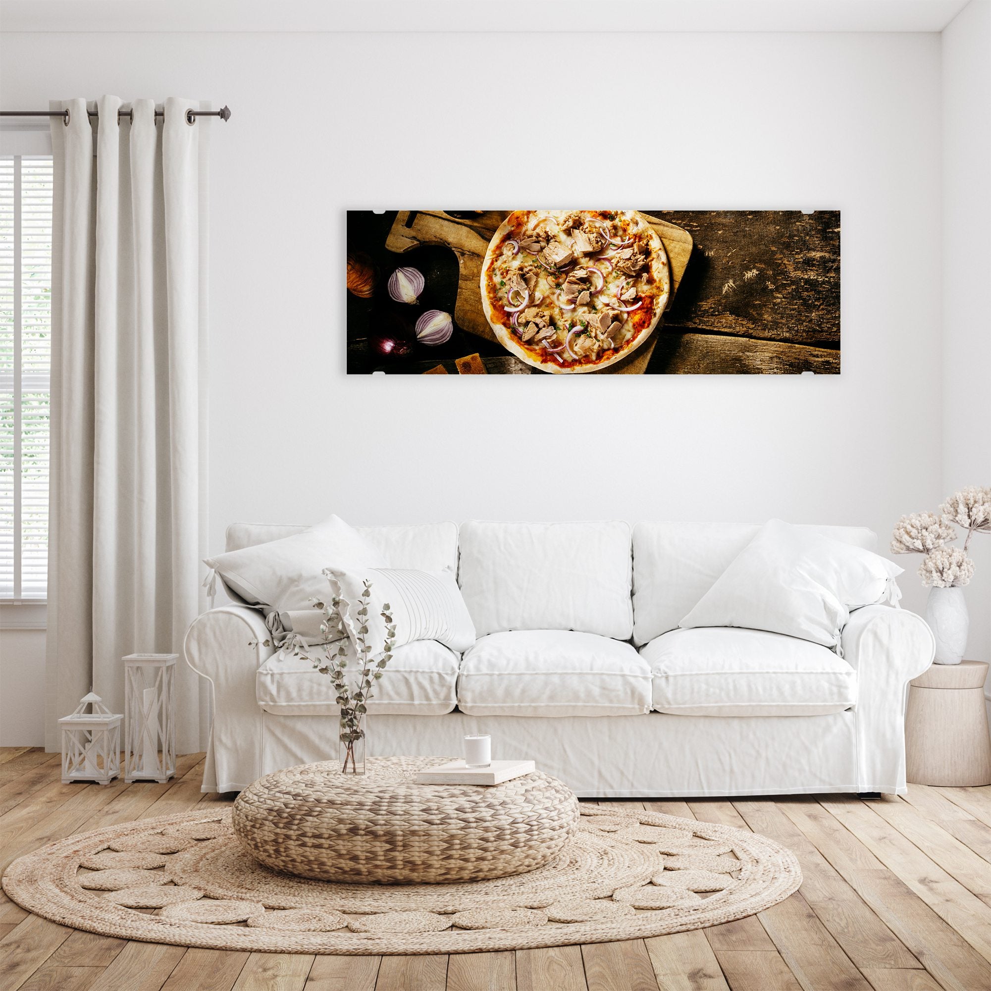 Wandbild - Pizza auf Holztisch