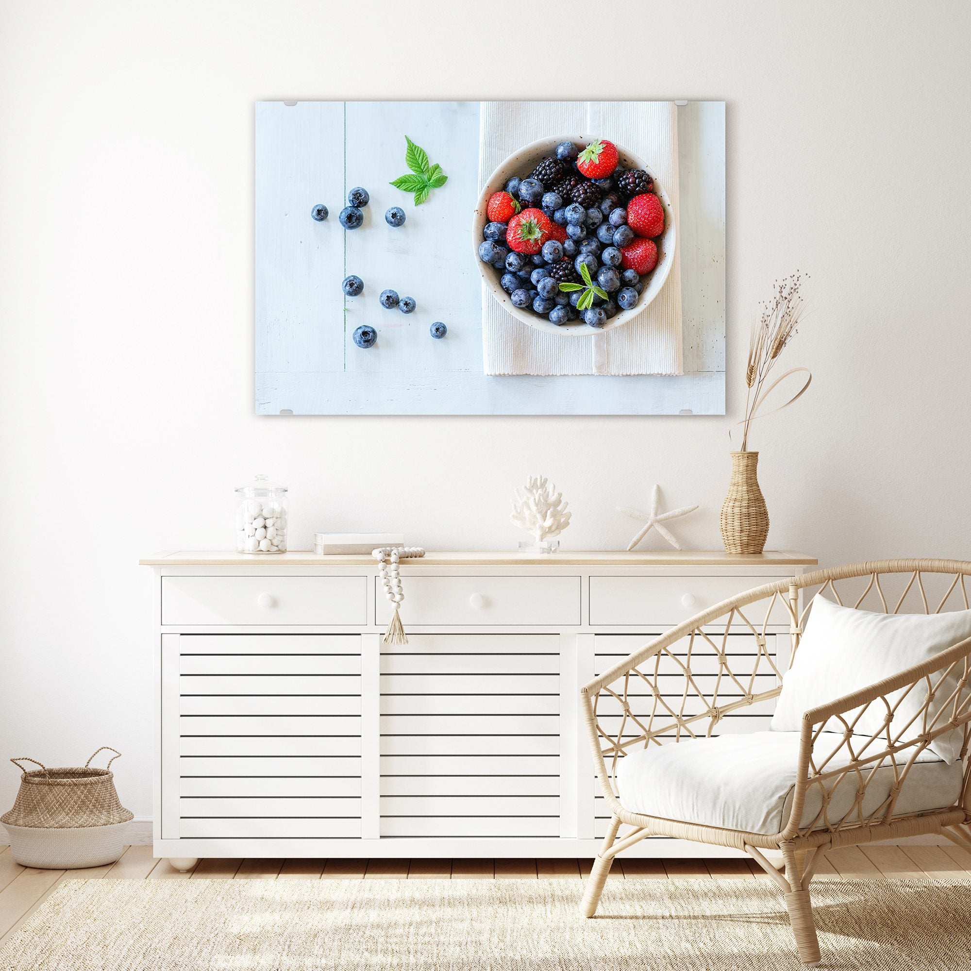 Wandbild - Keramikschale mit Beeren