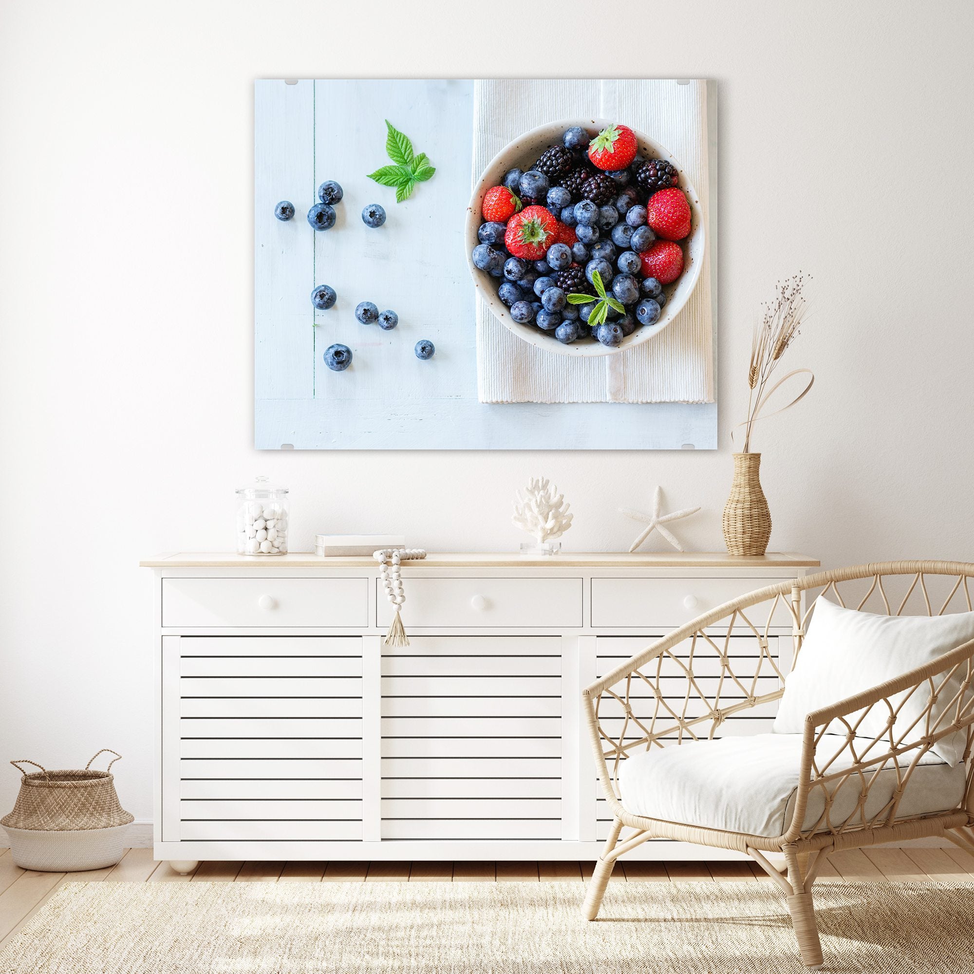 Wandbild - Keramikschale mit Beeren