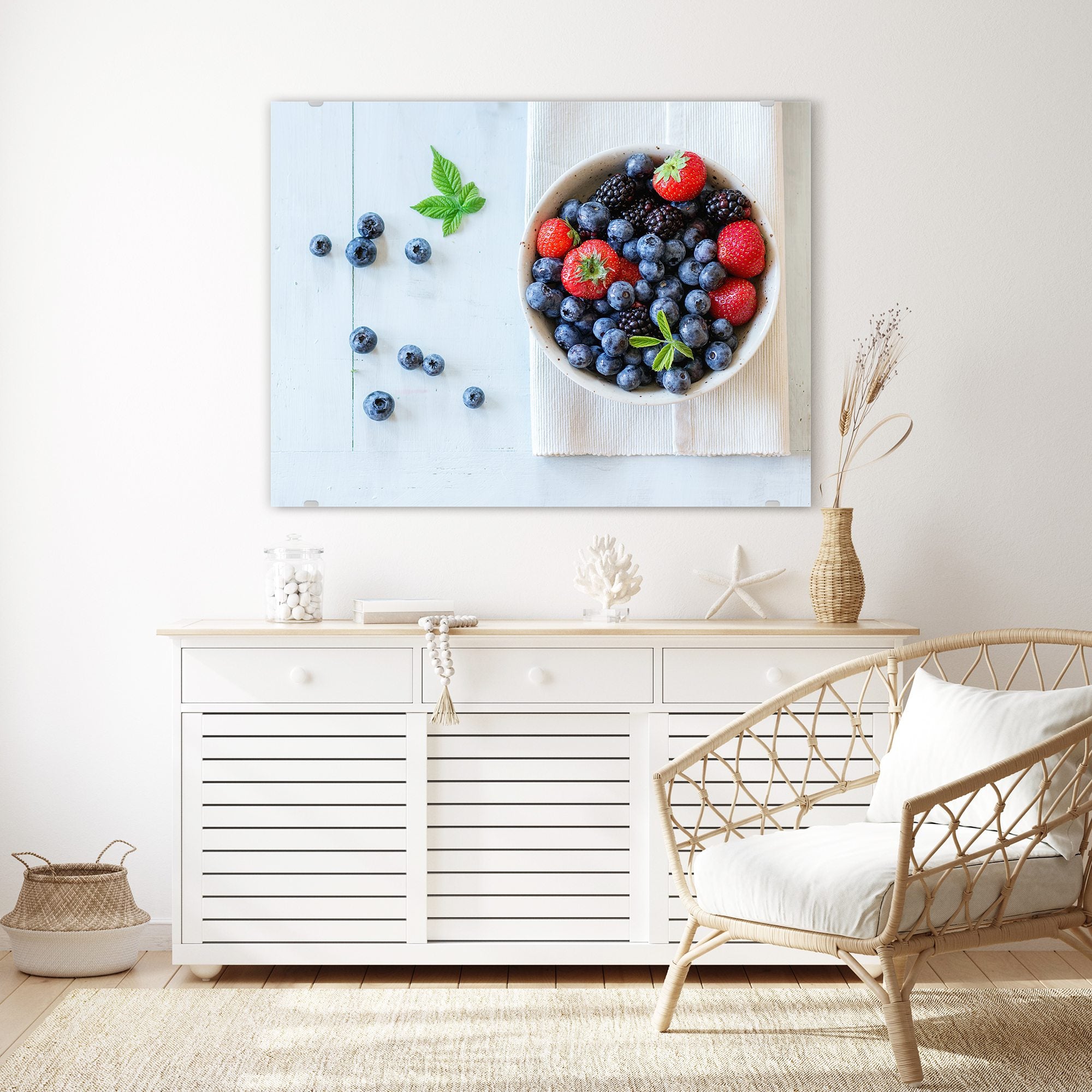 Wandbild - Keramikschale mit Beeren