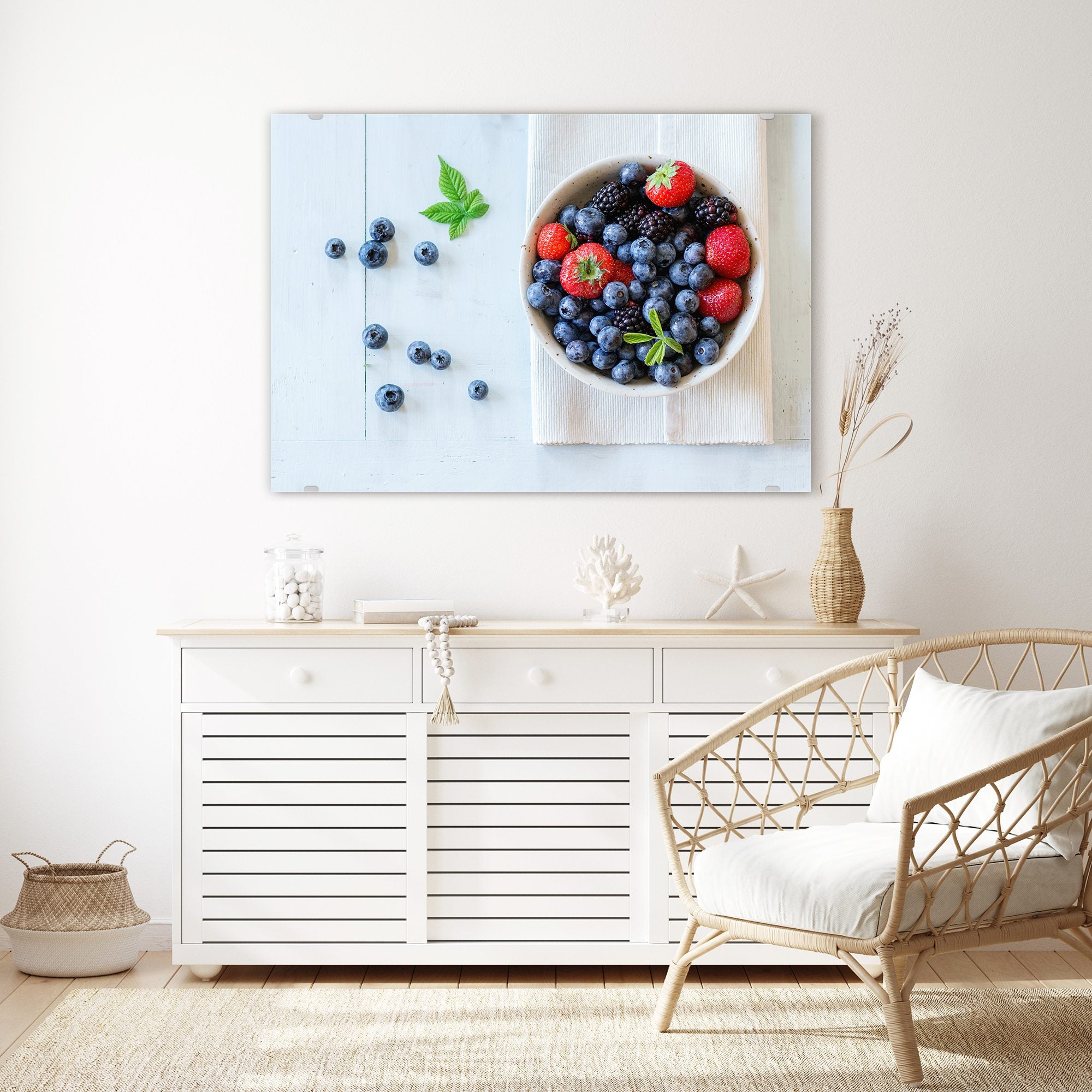 Wandbild - Keramikschale mit Beeren