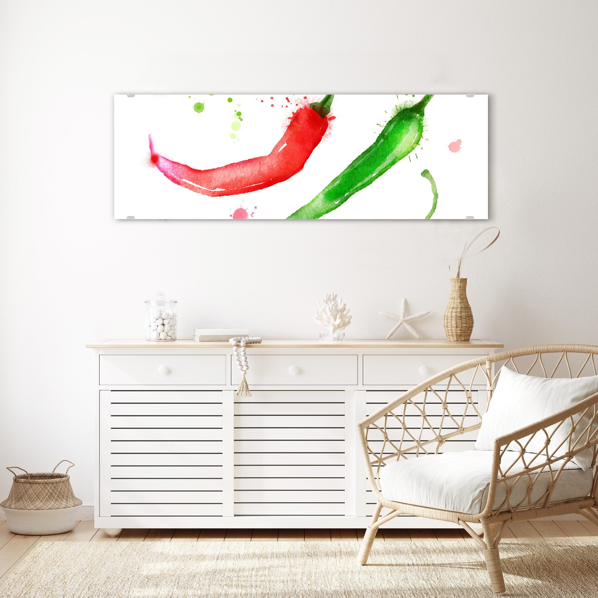 Wandbild - Aquarell mit Chilis