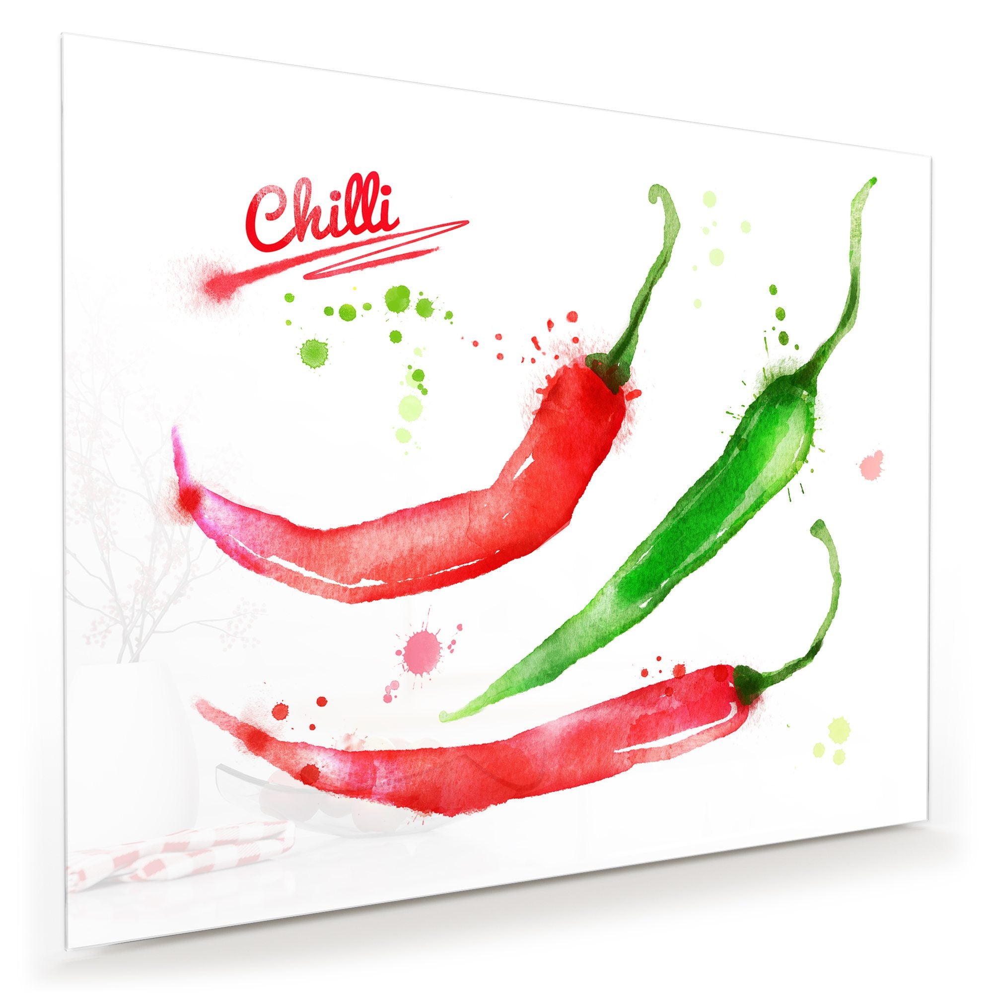 Wandbild - Aquarell mit Chilis