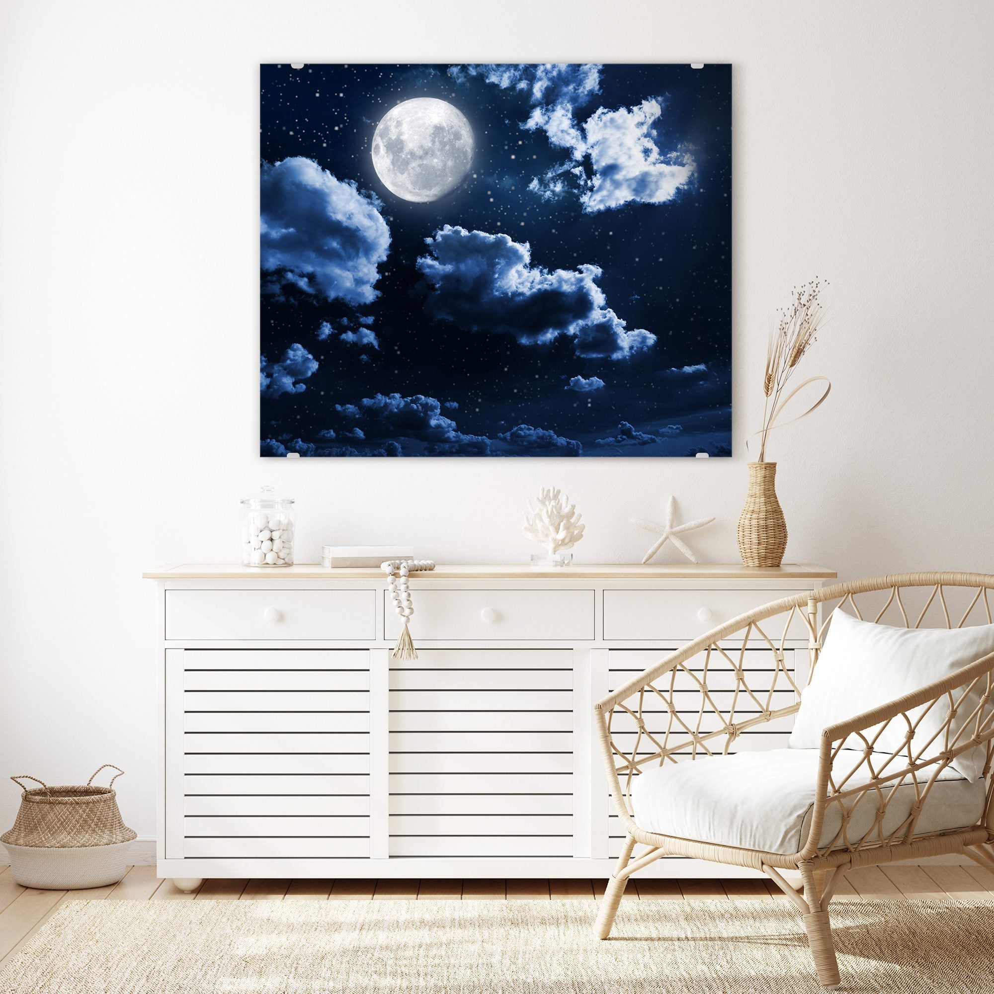 Wandbild - Nachthimmel und Mond
