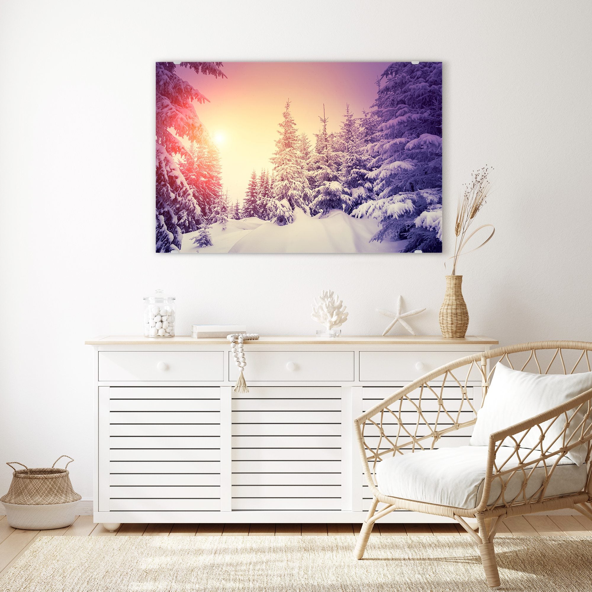 Wandbild - Sonnenlicht auf Landschaft