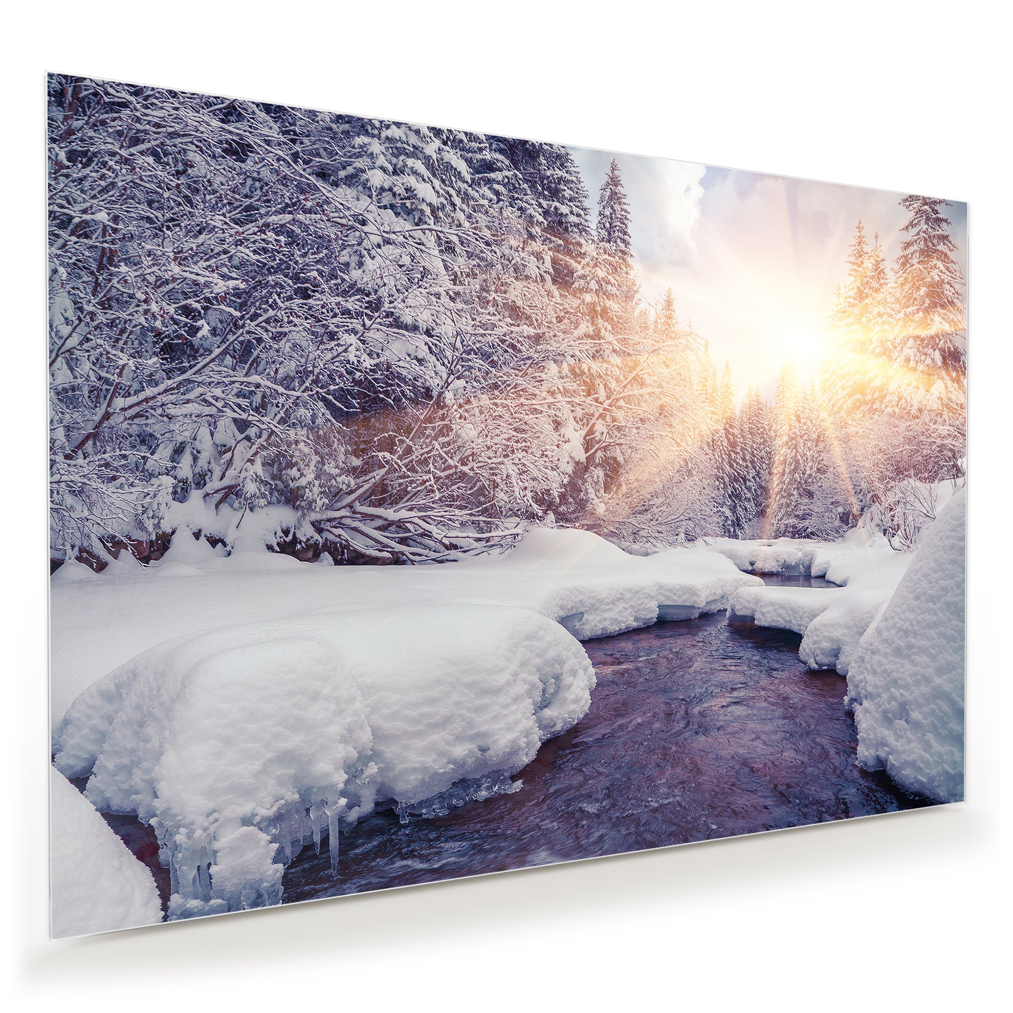 Wandbild - Sonnenstrahlen im Winter