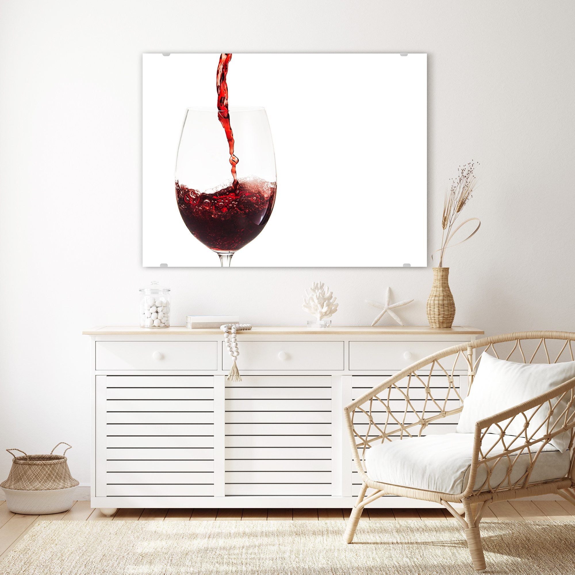 Wandbild - Glas mit Rotwein