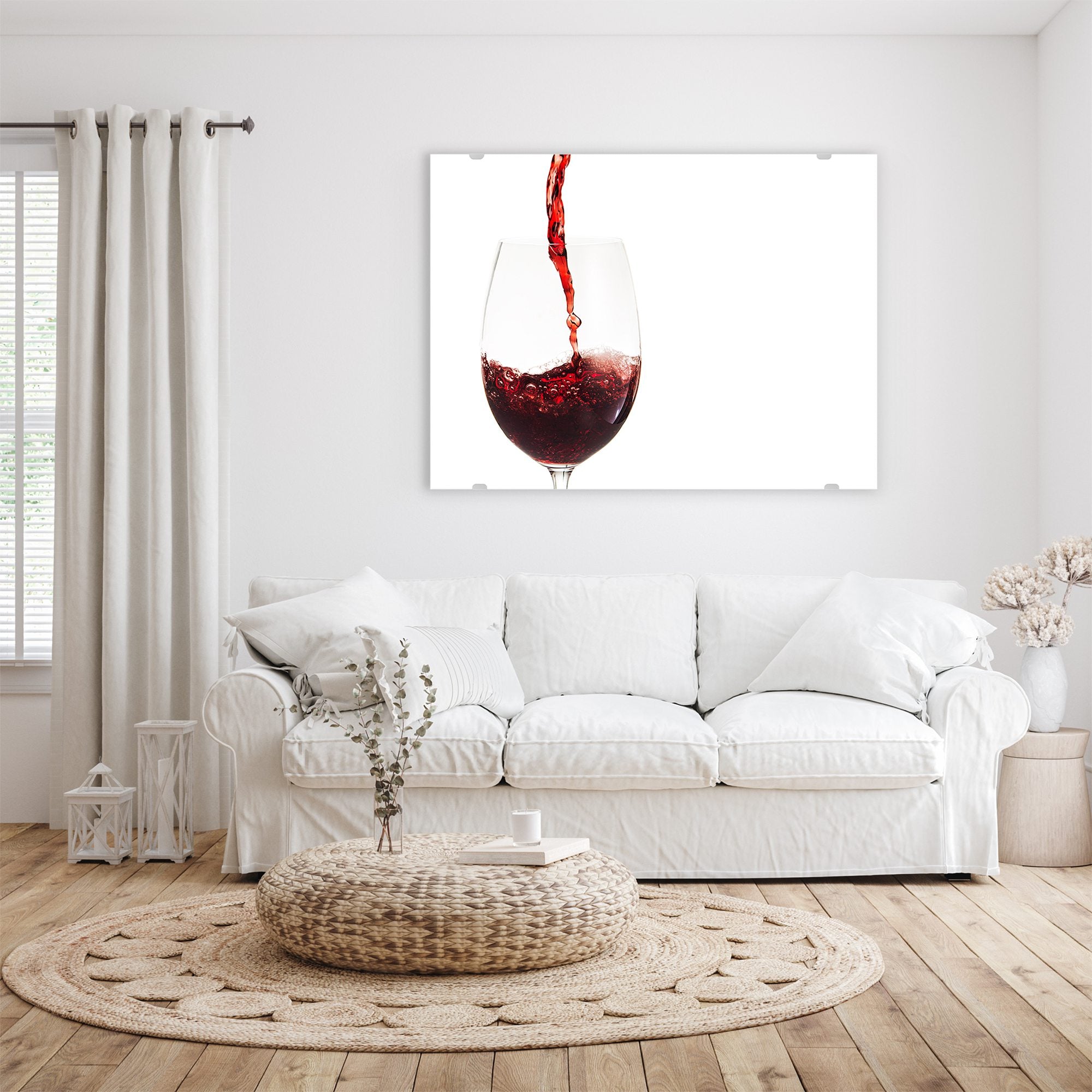 Wandbild - Glas mit Rotwein