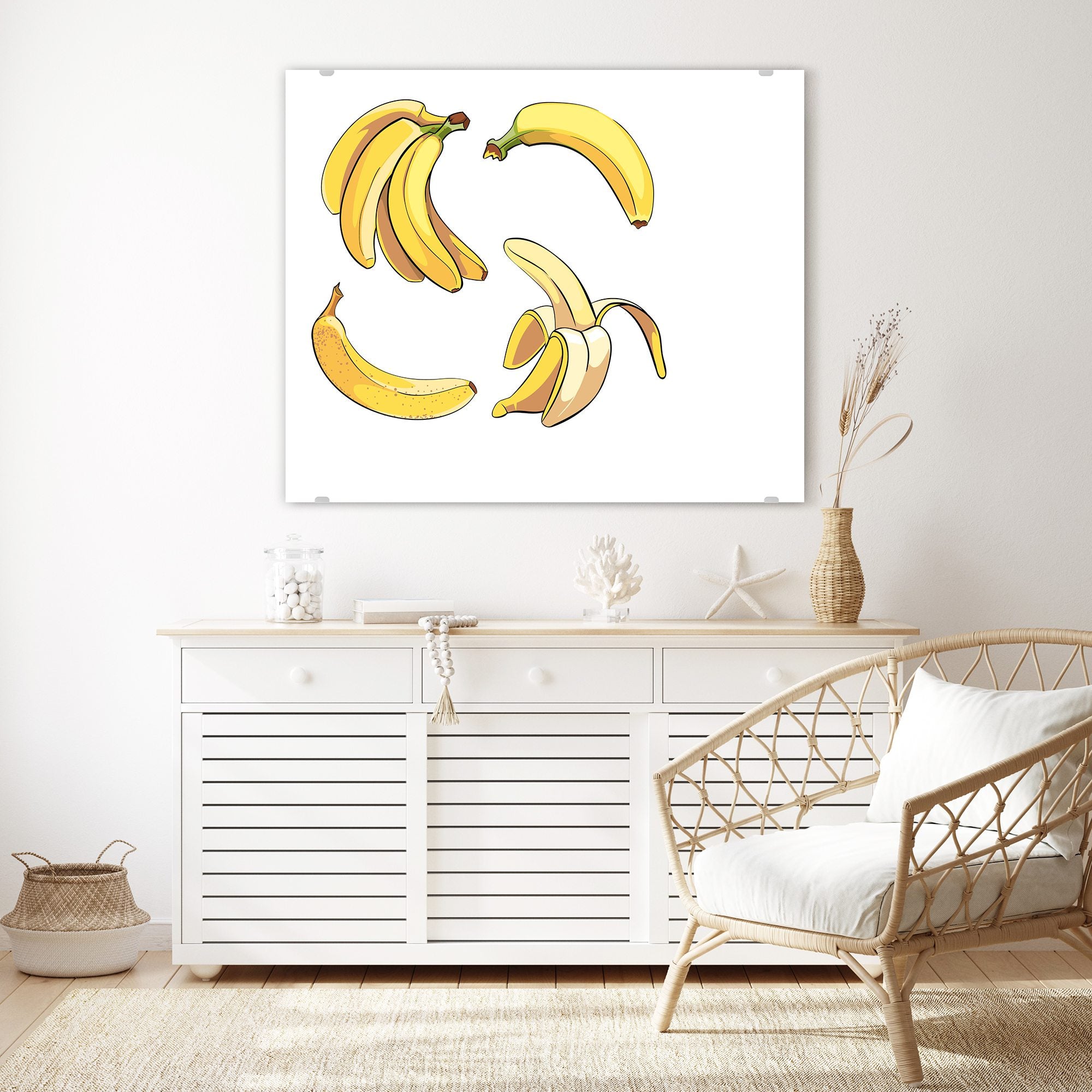 Wandbild - Bananen im Cartoon Stiel