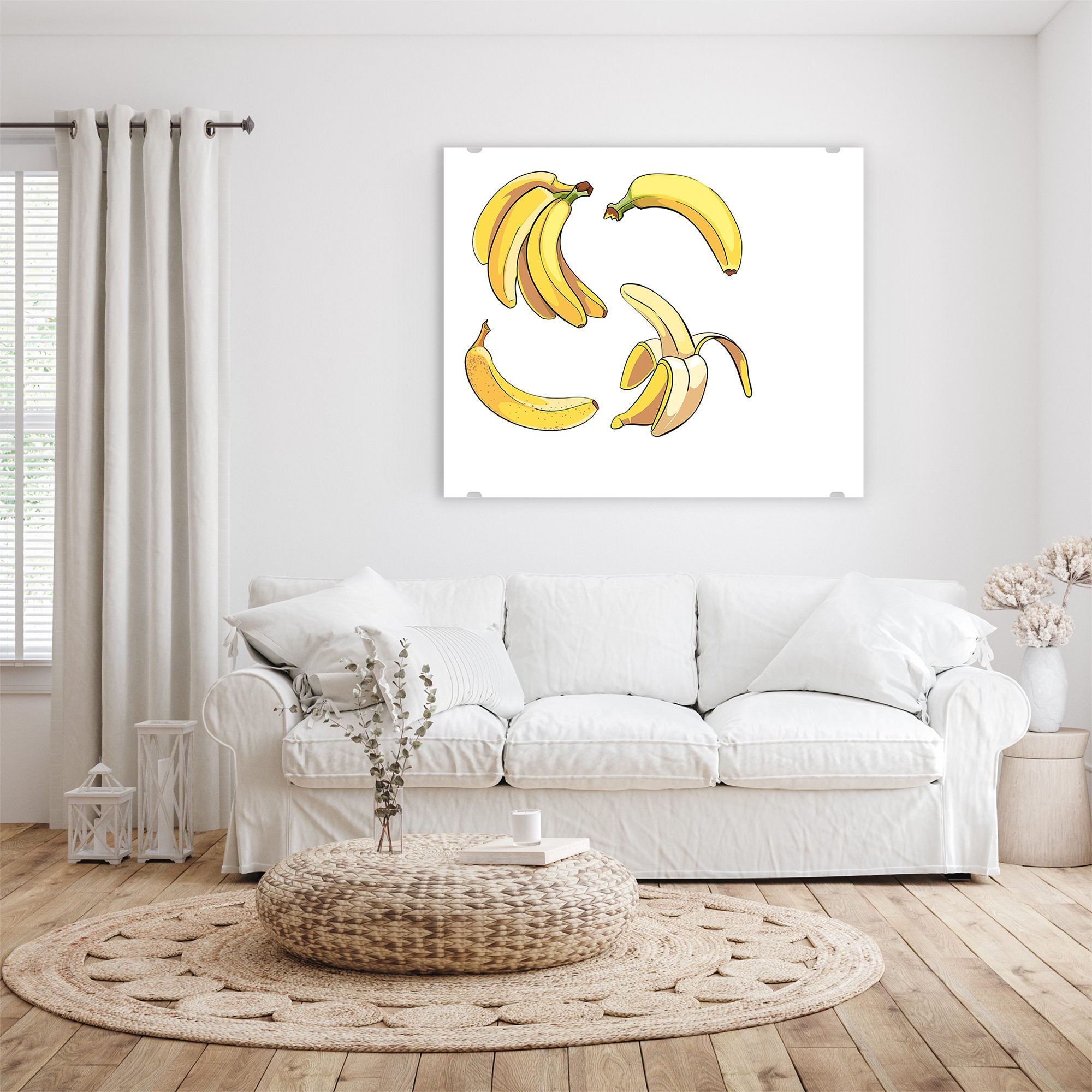 Wandbild - Bananen im Cartoon Stiel