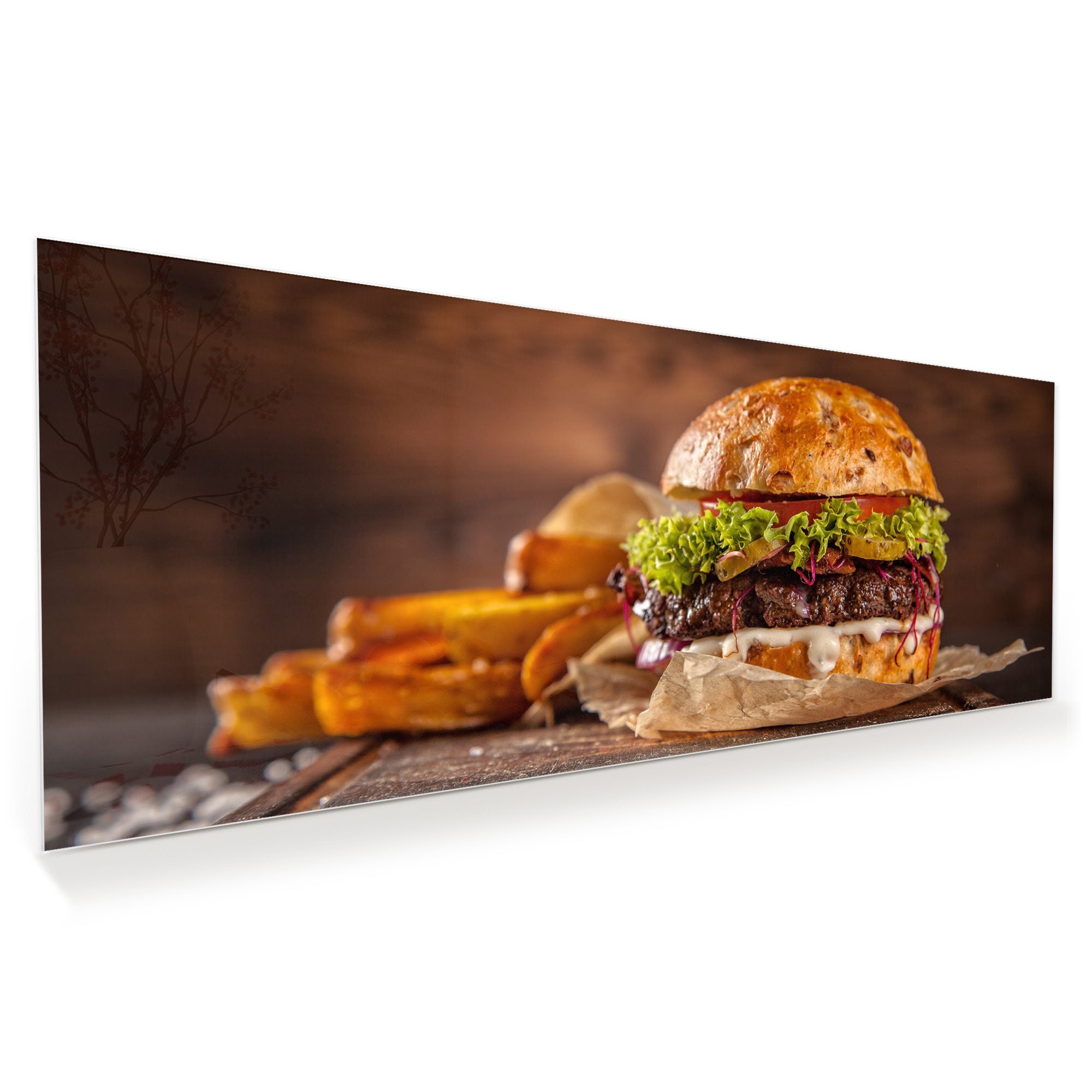 Wandbild - Burger und Kartoffelschnitze