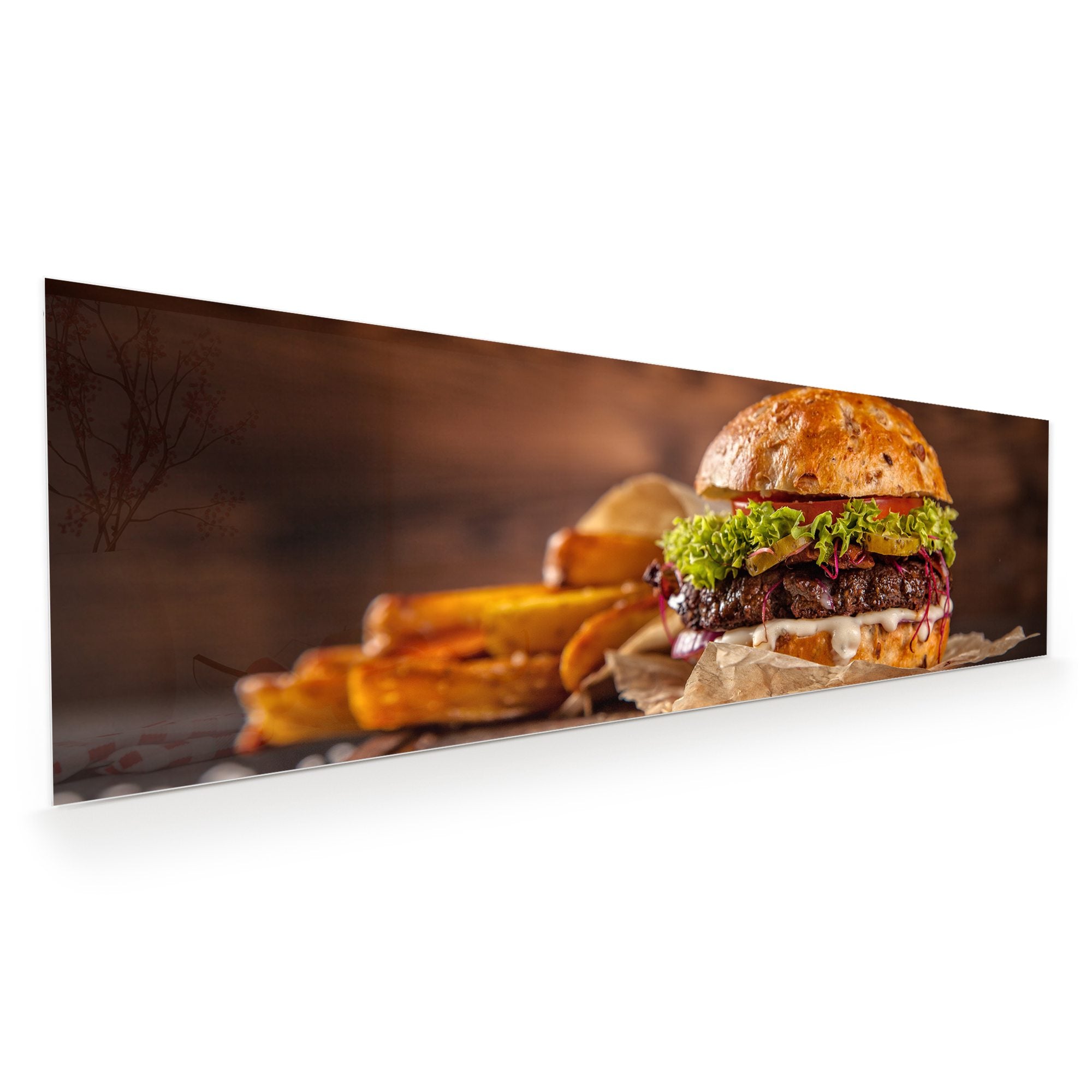 Wandbild - Burger und Kartoffelschnitze