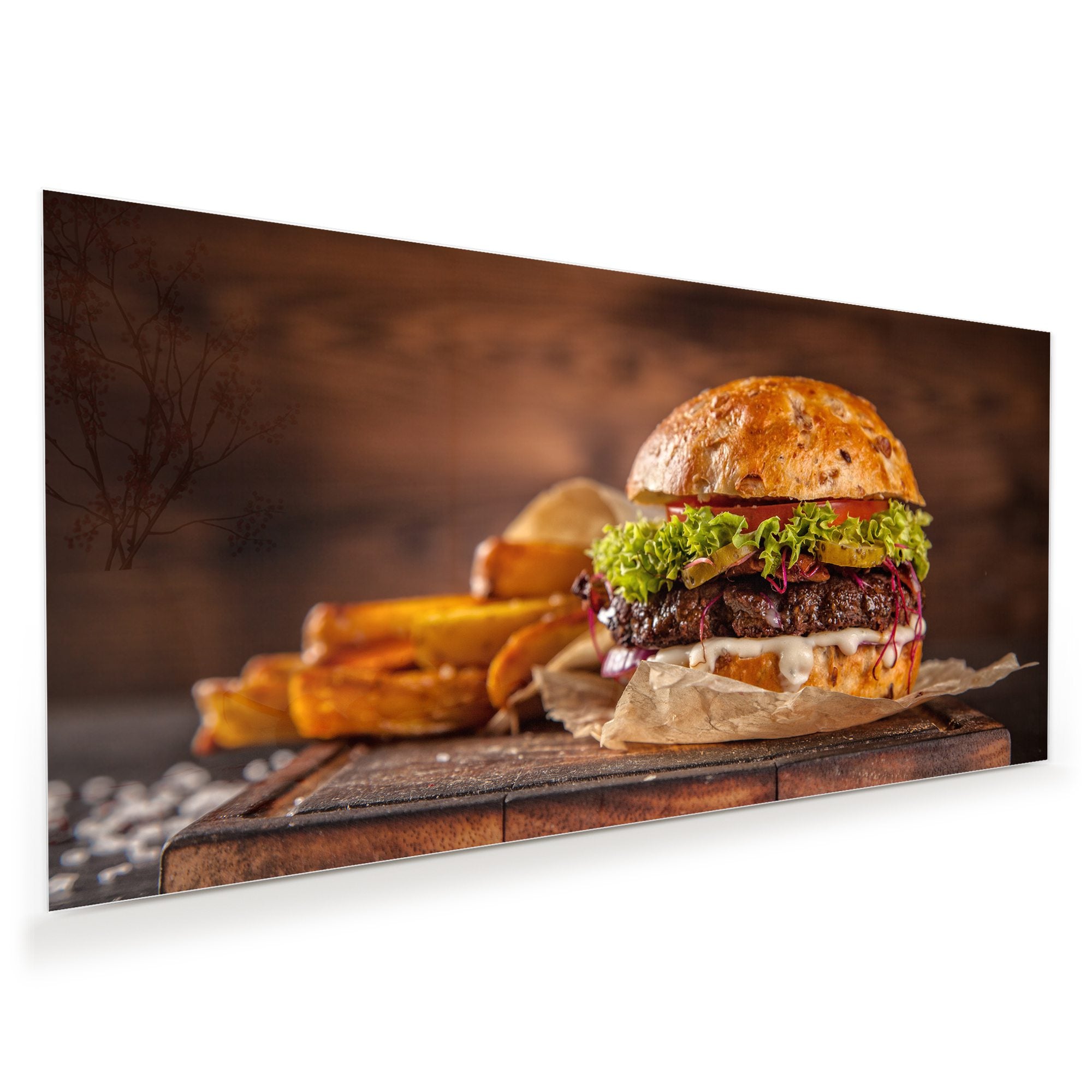 Wandbild - Burger und Kartoffelschnitze