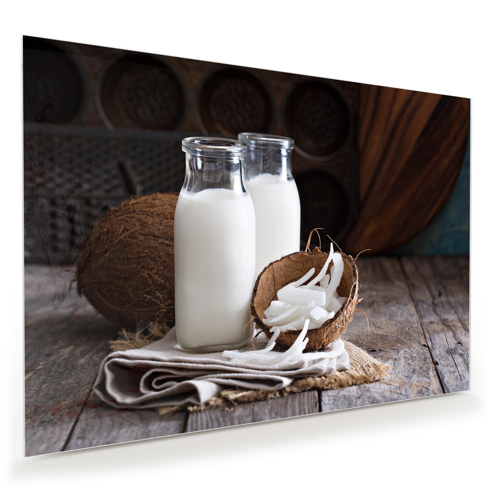 Wandbild - Kokosnuss und frische Milch