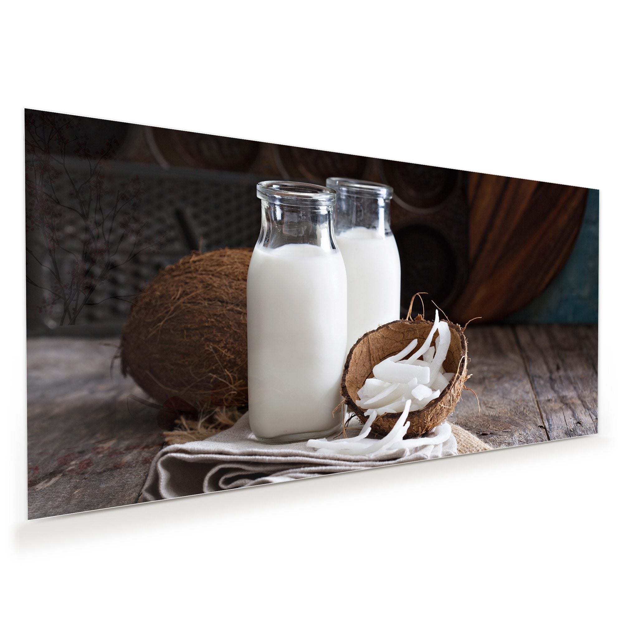 Wandbild - Kokosnuss und frische Milch