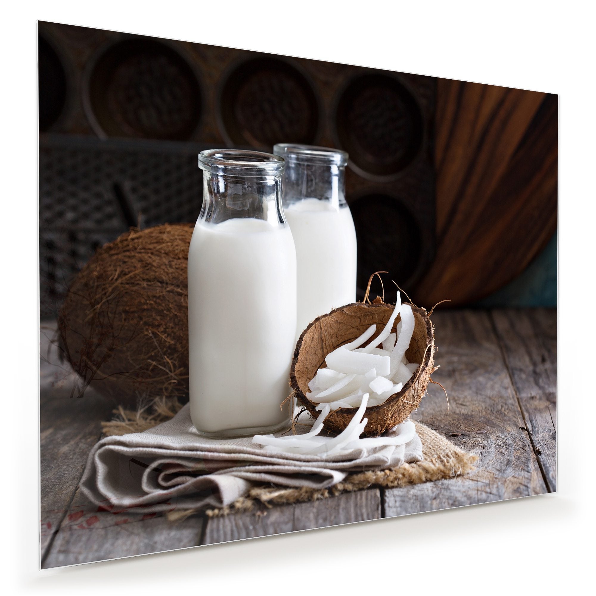 Wandbild - Kokosnuss und frische Milch