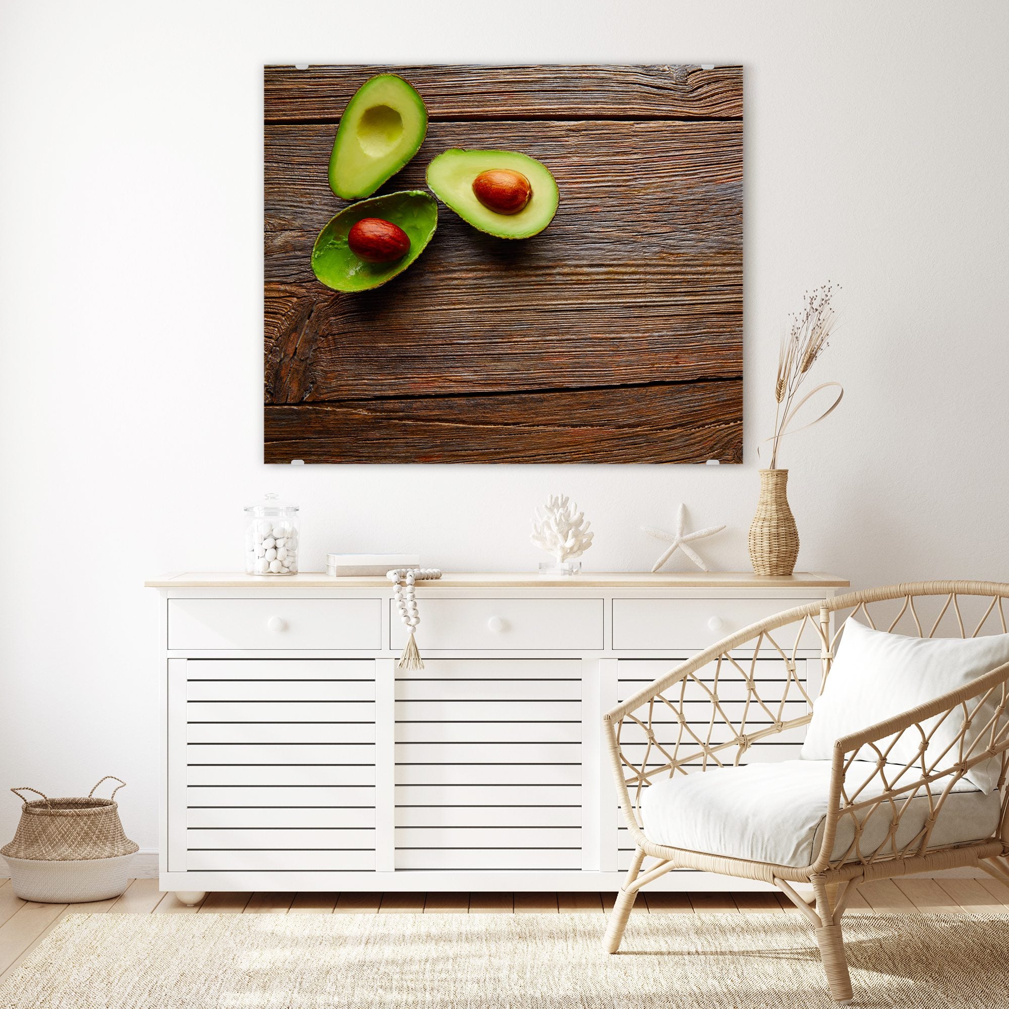 Wandbild - Avocado mit Stein