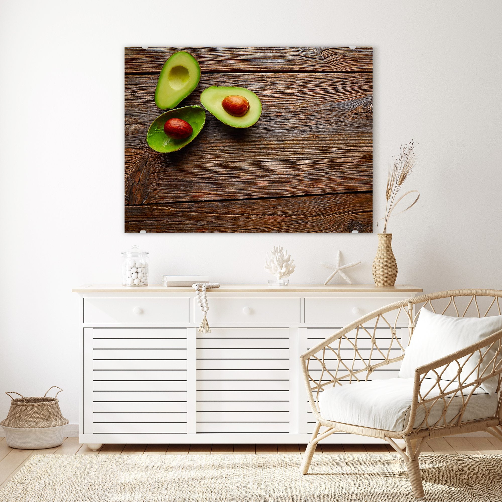 Wandbild - Avocado mit Stein