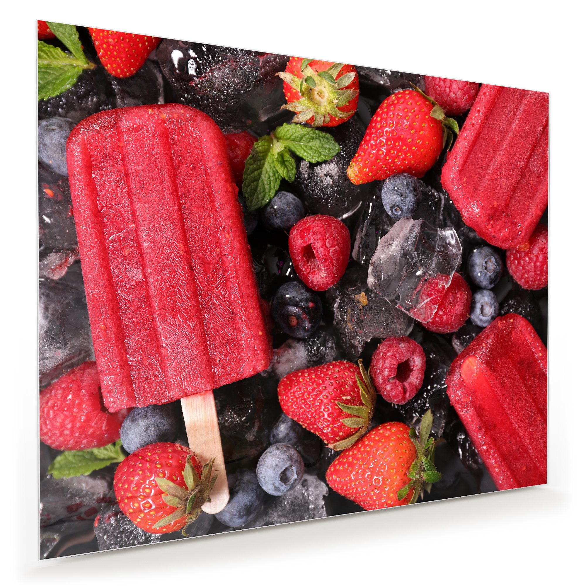 Wandbild - Fruchtiges Eis Erdbeere