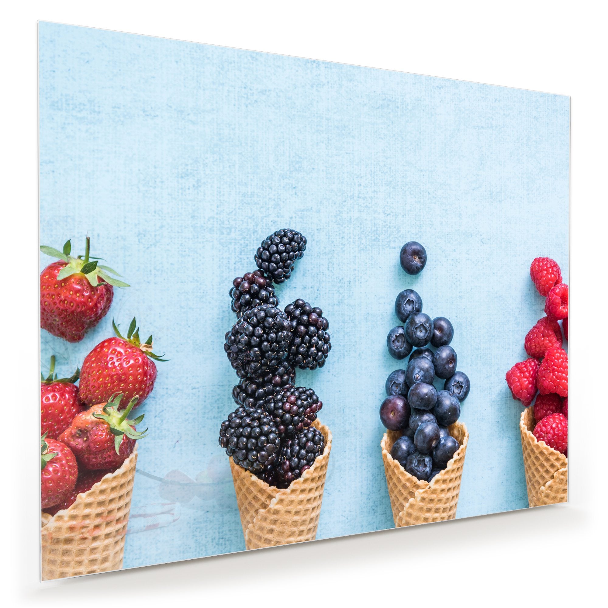 Wandbild - Waffeln mit Beeren