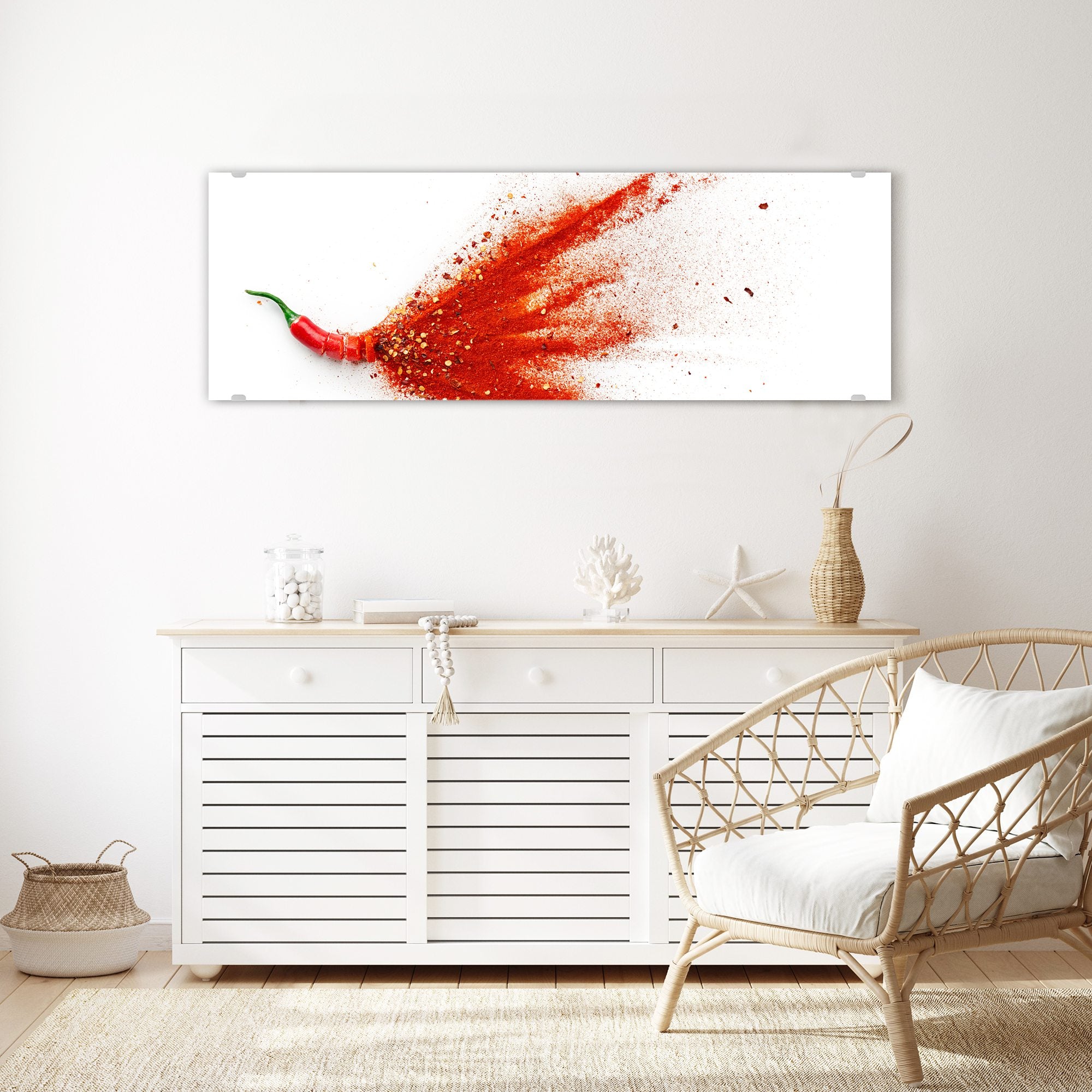 Wandbild - Chili mit Pulver