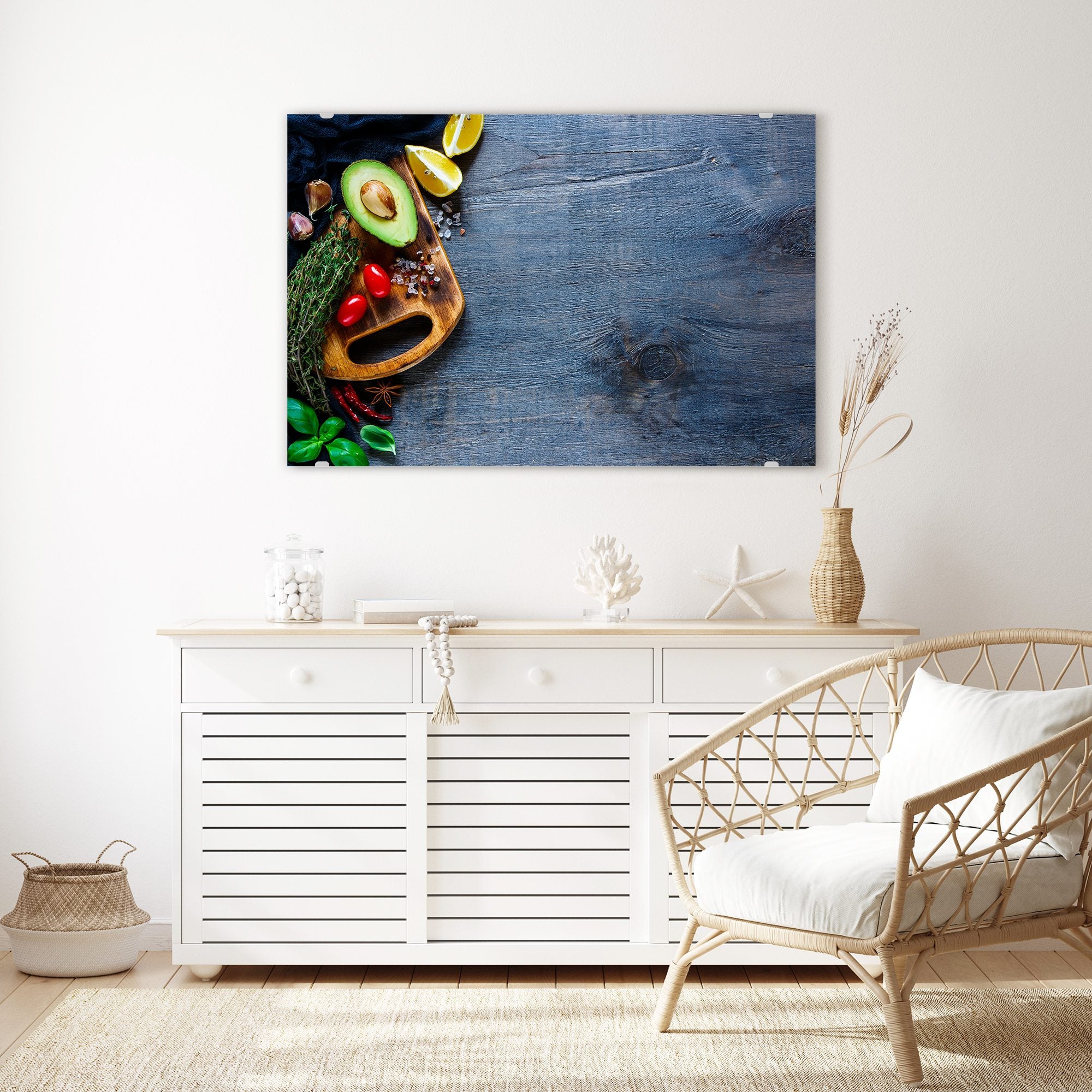 Wandbild - Avocado und Tomaten