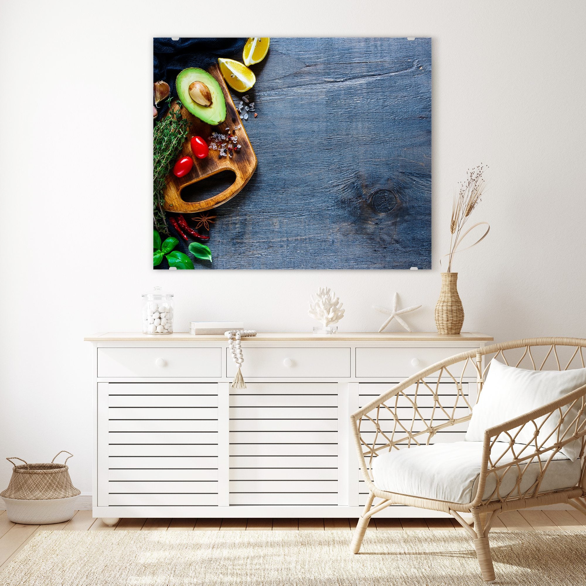 Wandbild - Avocado und Tomaten