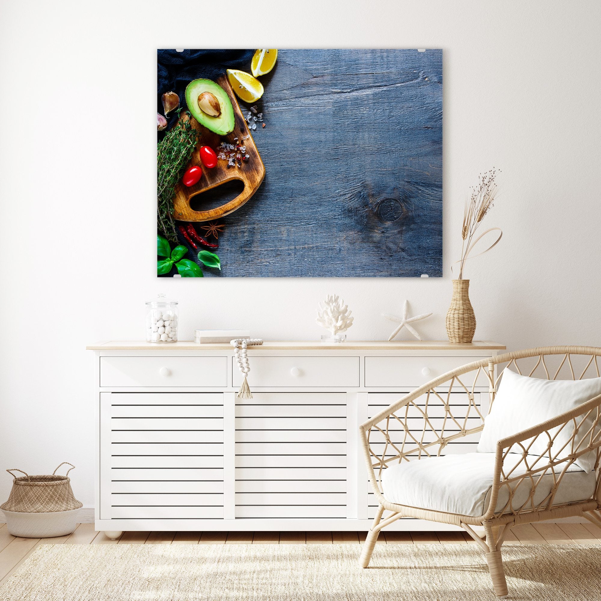 Wandbild - Avocado und Tomaten